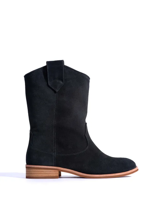 Claudia Calf suede Off black sold by Anonymous Copenhagen