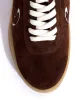 Blaire Calf suede & polished soft calf Chocolate & white sand sold by Anonymous Copenhagen