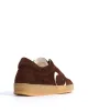 Blaire Calf suede & polished soft calf Chocolate & white sand sold by Anonymous Copenhagen