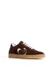 Blaire Calf suede & polished soft calf Chocolate & white sand sold by Anonymous Copenhagen
