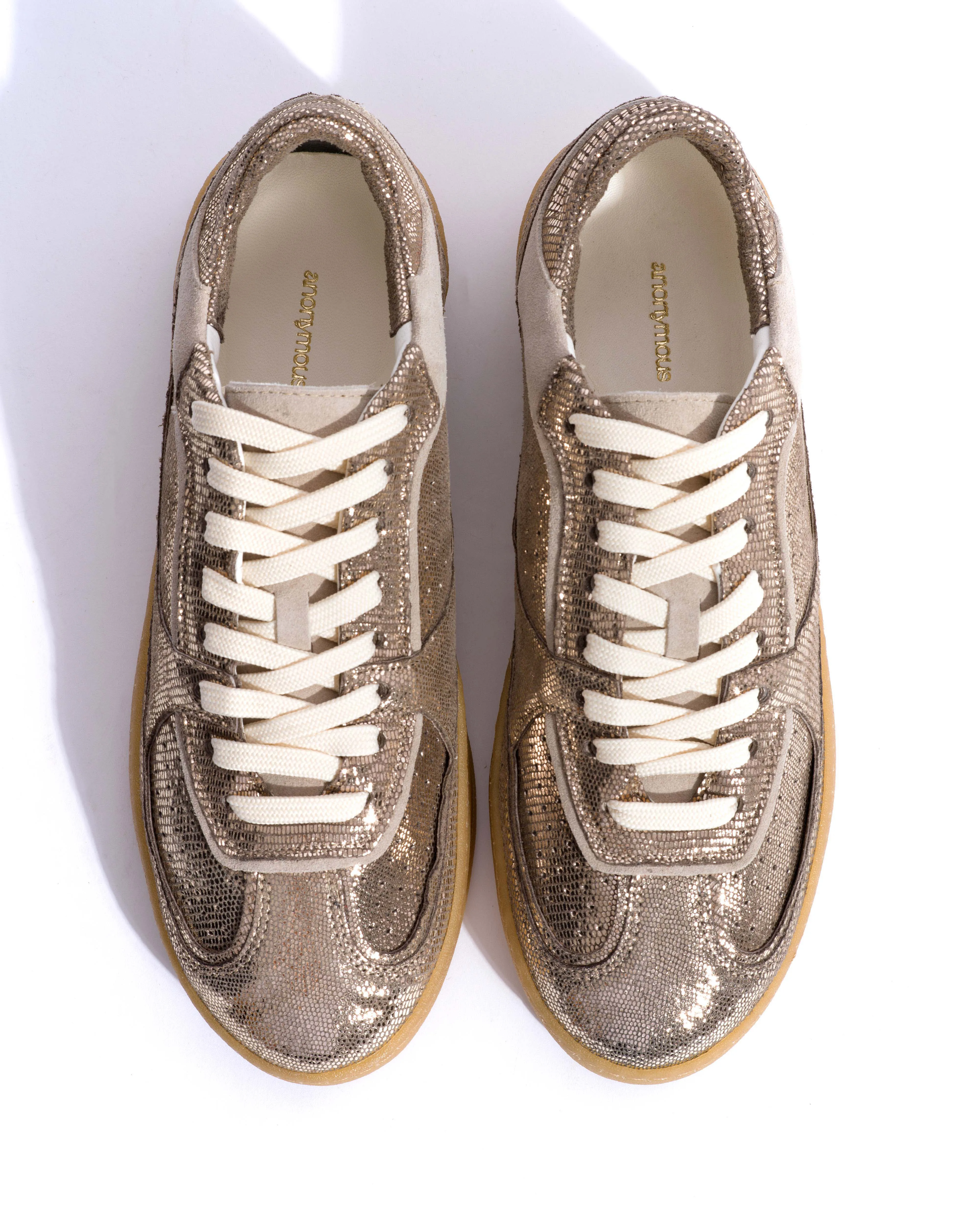 Dabbie Lizard metallic goat & suede leather Vintage champagne & white sand sold by Anonymous Copenhagen product image thumbnail 5