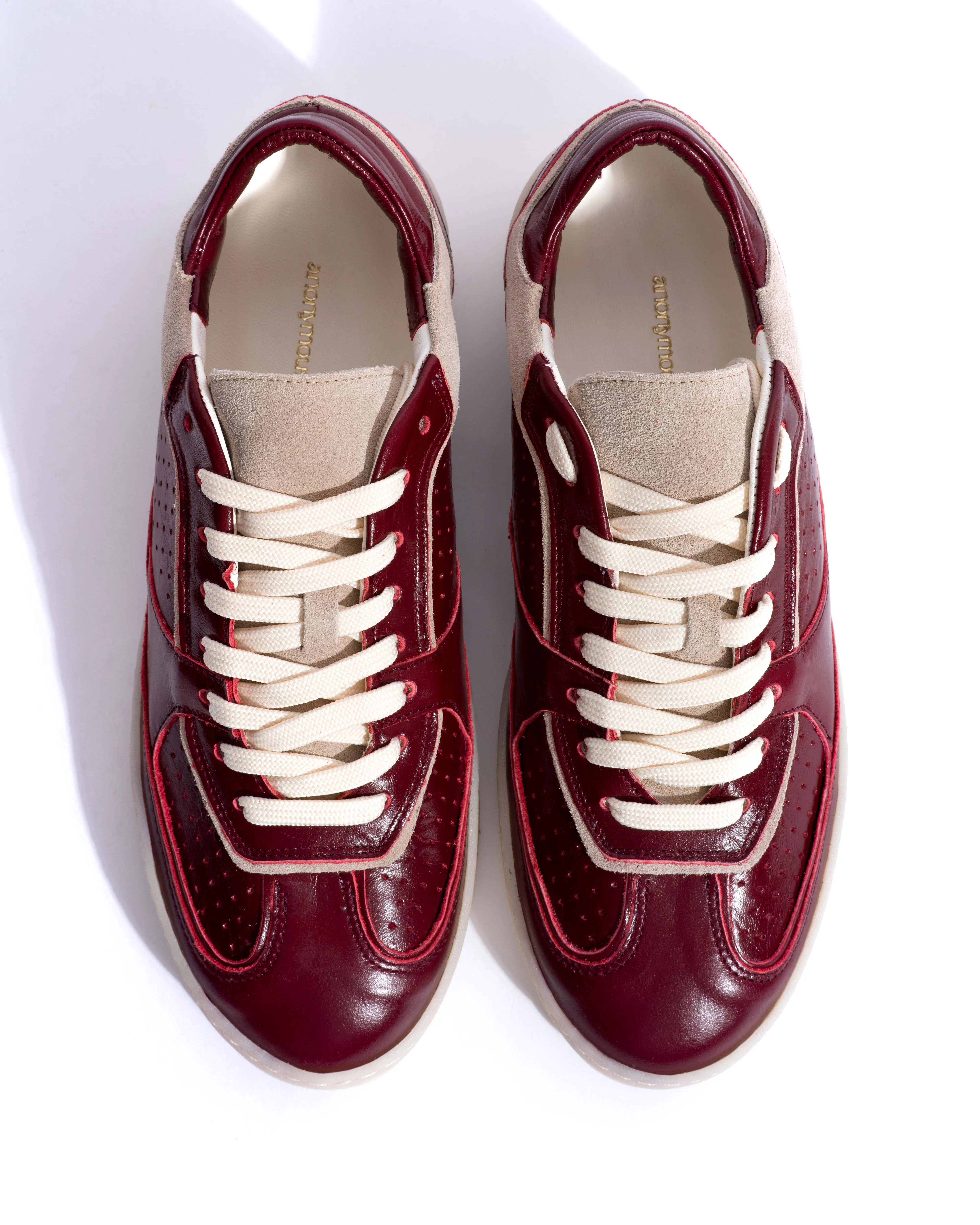 Dabbie Crinkled polished goat & suede leather Pomegranate & white sand sold by Anonymous Copenhagen product image thumbnail 4