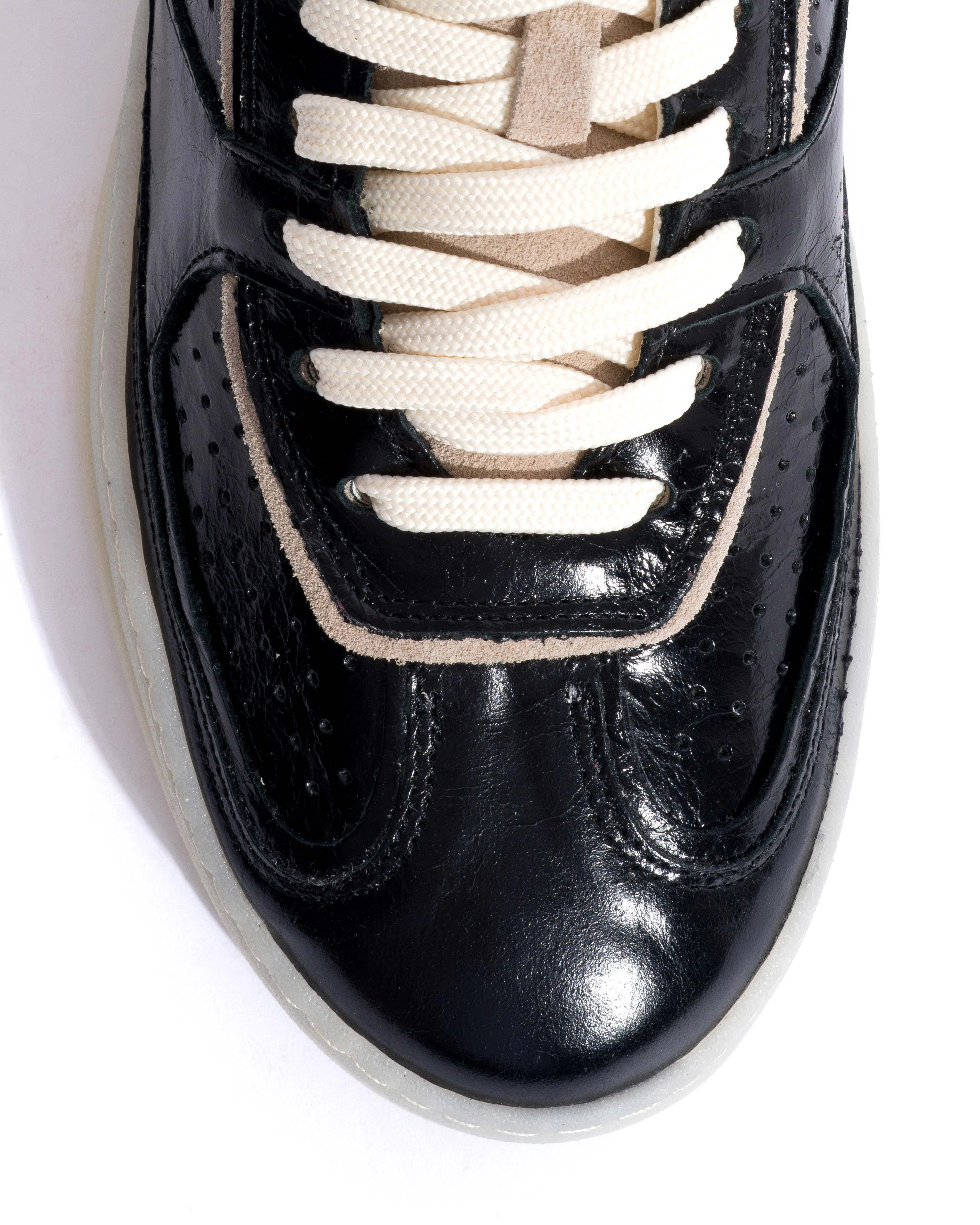 Dabbie Crinkled polished goat & suede leather Black & white sand sold by Anonymous Copenhagen product image thumbnail 5