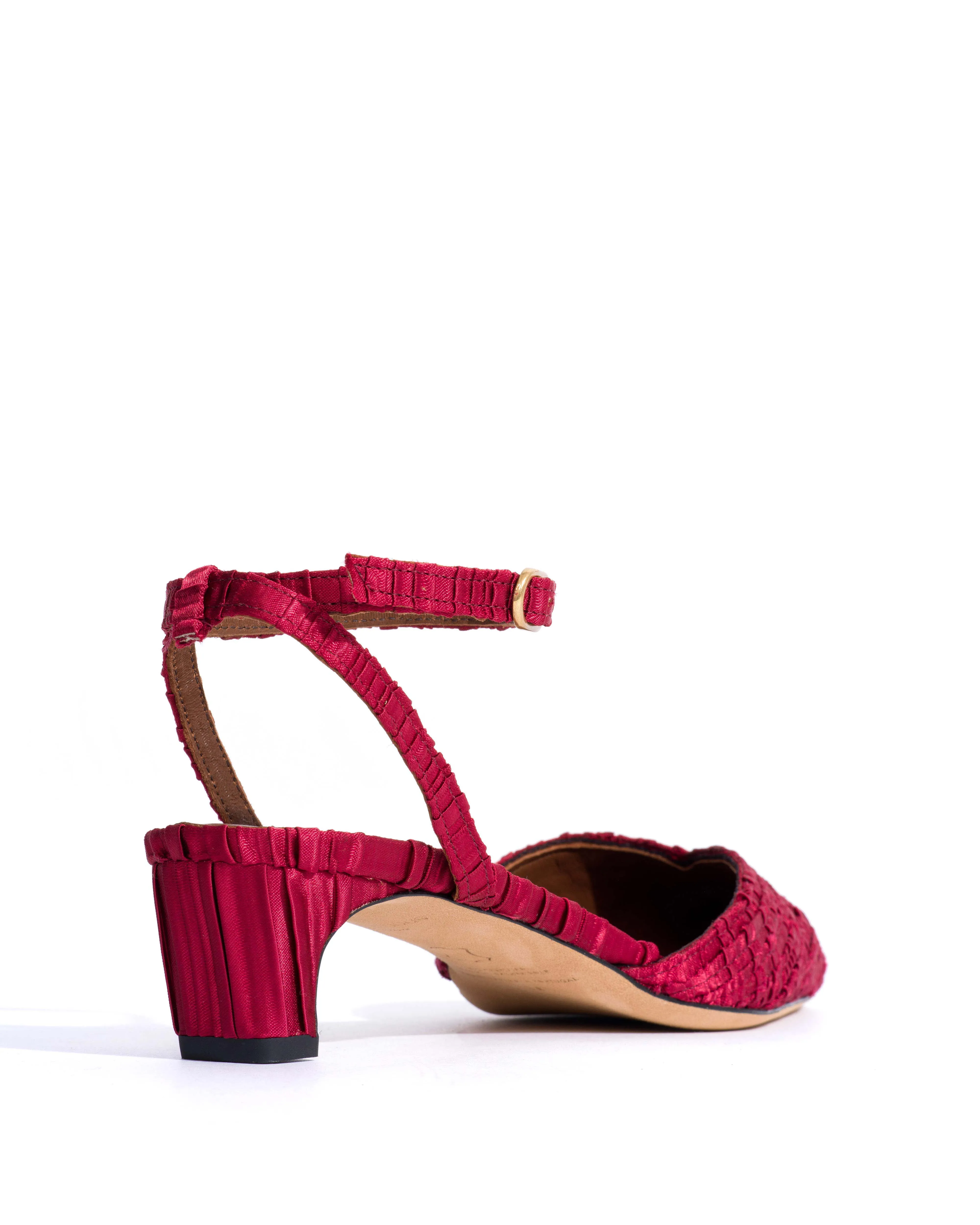 Givia 40 Pleated satin Pomegranate sold by Anonymous Copenhagen product image thumbnail 3