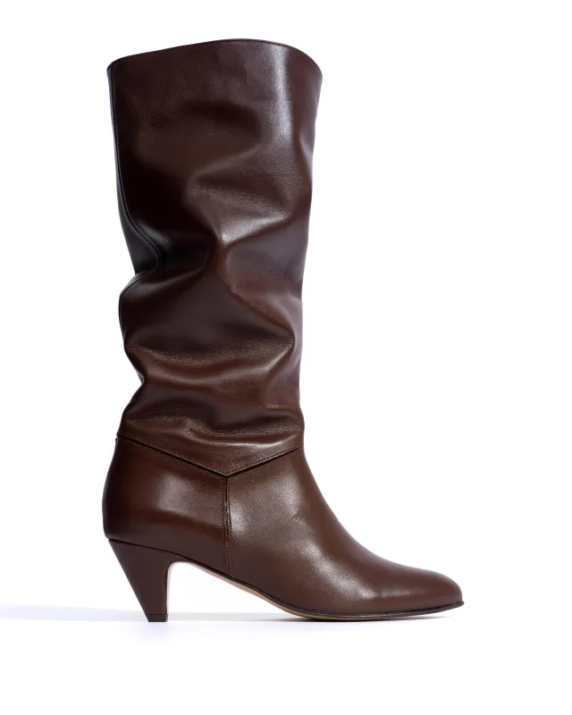 Jasmina 50 stiletto Soft calf & suede leather Chocolate sold by Anonymous Copenhagen