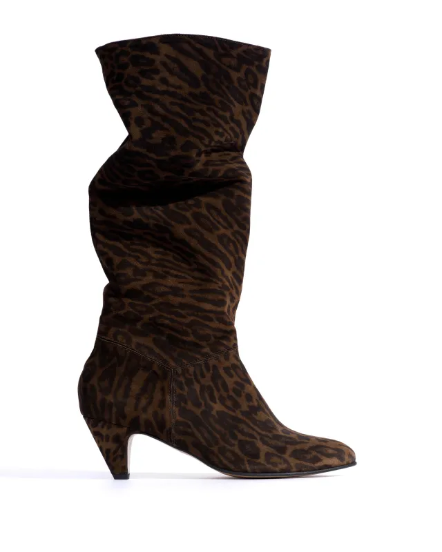 Jasmina 50 stiletto Calf suede print & sleek leather Jaguar & black sold by Anonymous Copenhagen