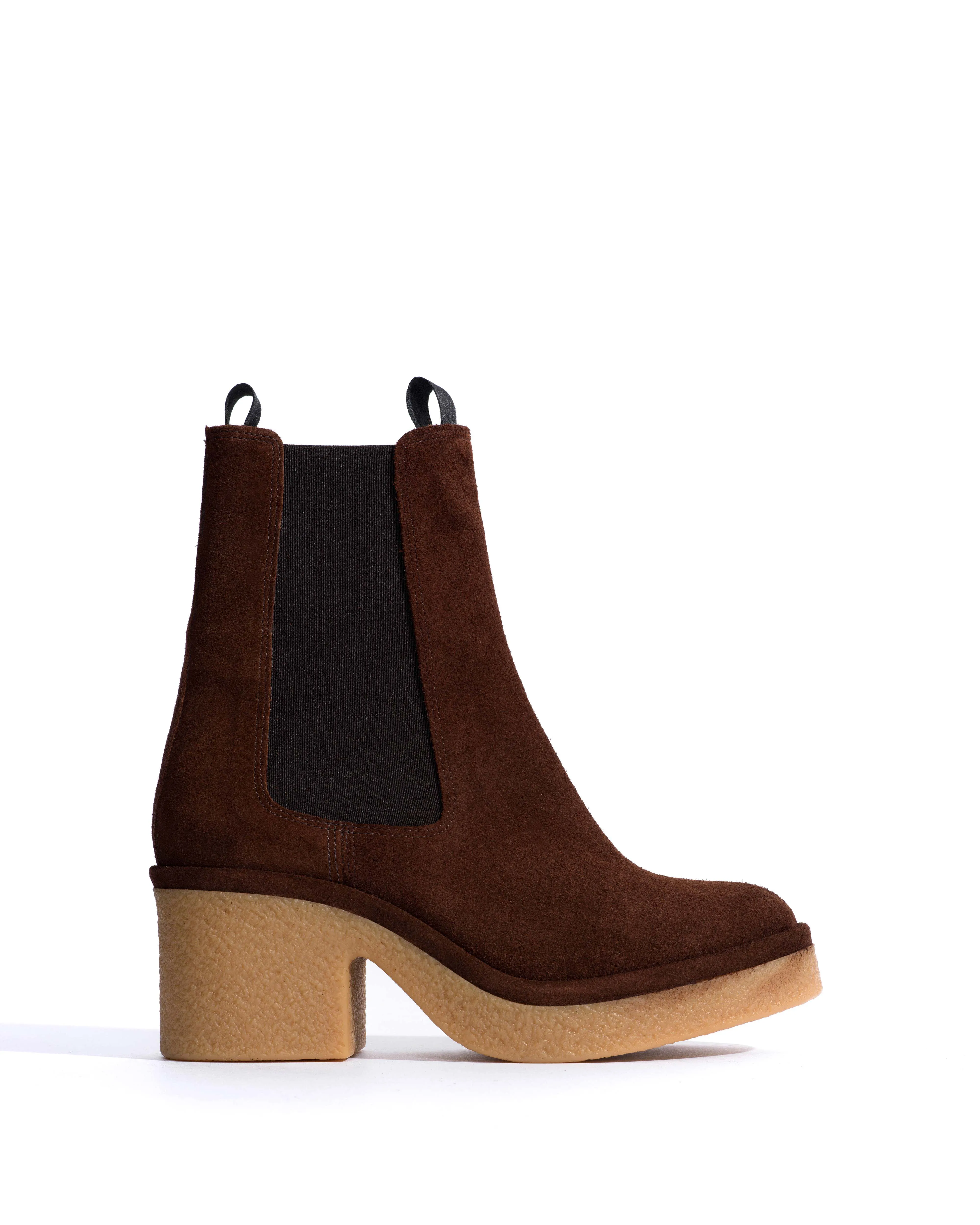 Laurell 65 platform Calf suede & sole Chocolate & natural sold by Anonymous Copenhagen