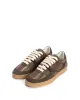 Elevate Calf suede & sleek leather Dark taupe & coffee brown sold by Anonymous Copenhagen