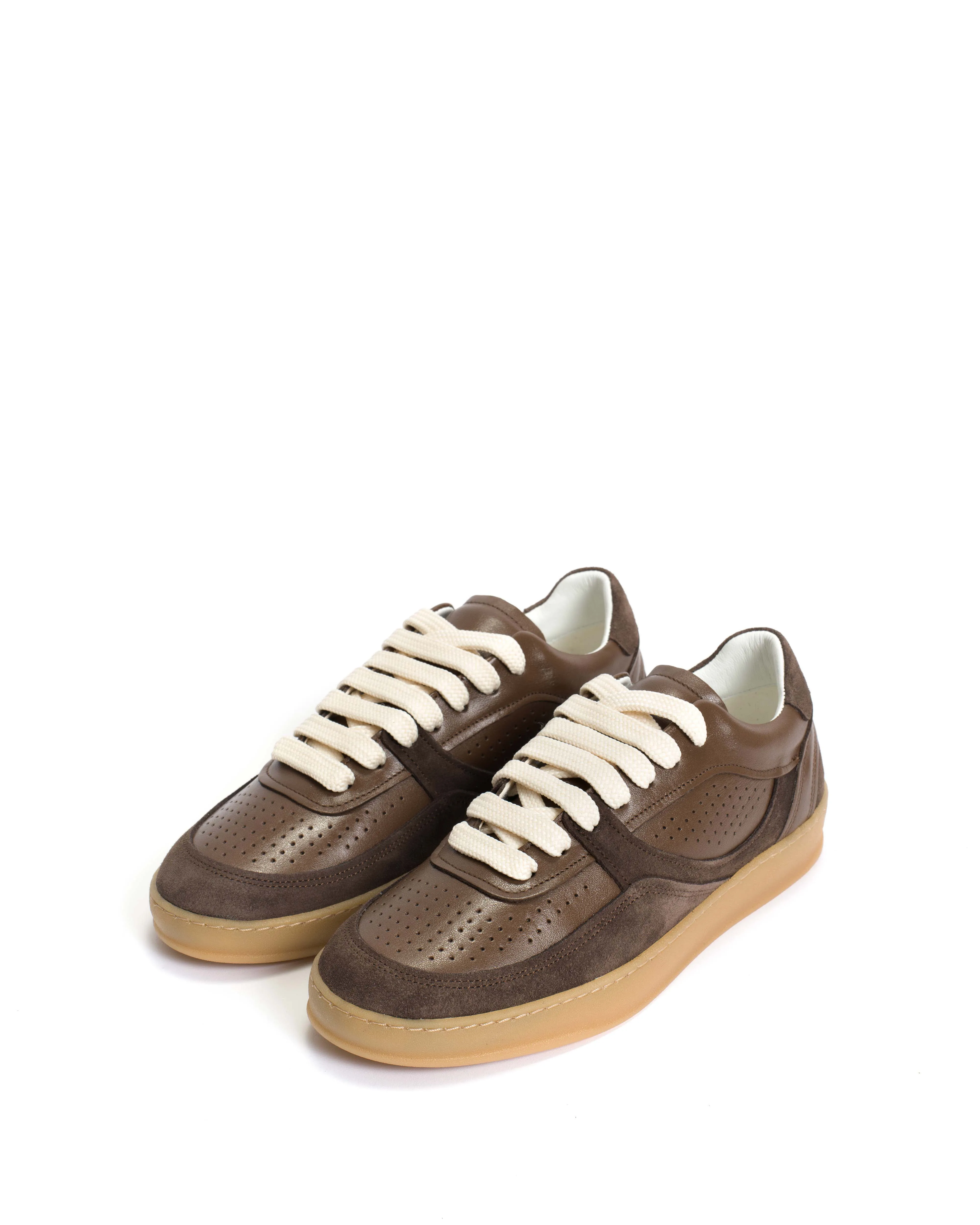 Elevate Calf suede & sleek leather Dark taupe & coffee brown sold by Anonymous Copenhagen product image thumbnail 2
