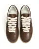 Elevate Calf suede & sleek leather Dark taupe & coffee brown sold by Anonymous Copenhagen