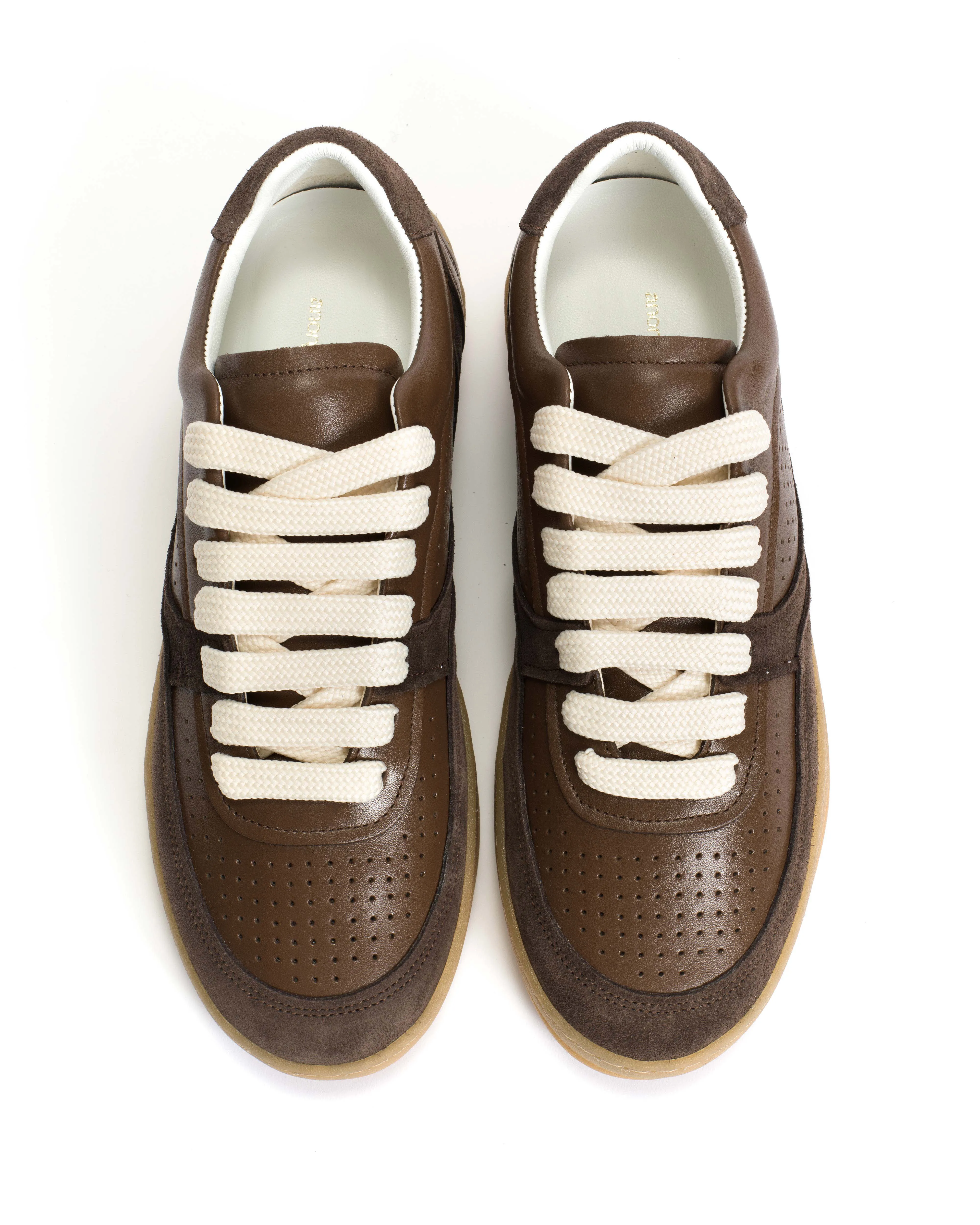 Elevate Calf suede & sleek leather Dark taupe & coffee brown sold by Anonymous Copenhagen product image thumbnail 3