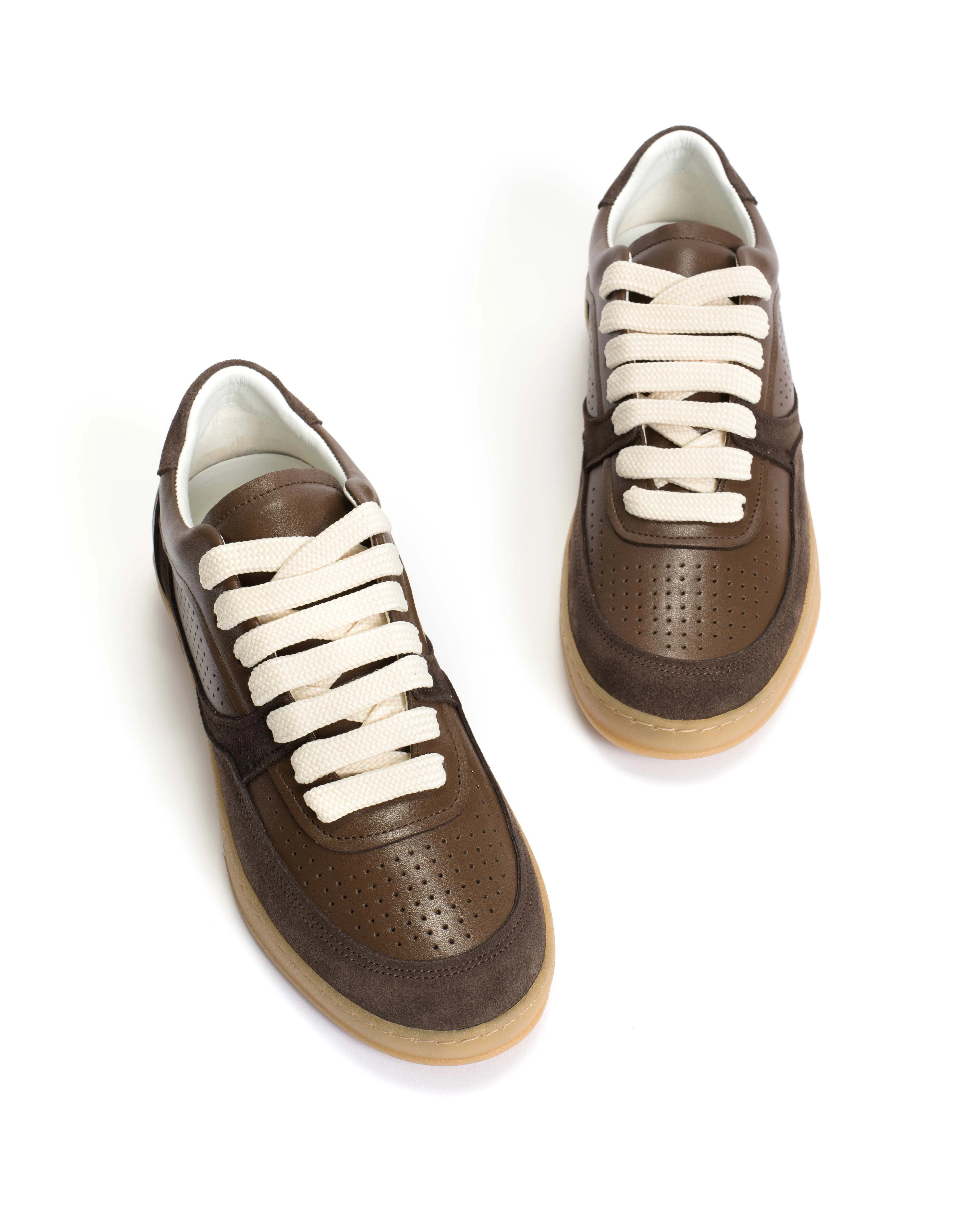 Elevate Calf suede & sleek leather Dark taupe & coffee brown sold by Anonymous Copenhagen product image thumbnail 5
