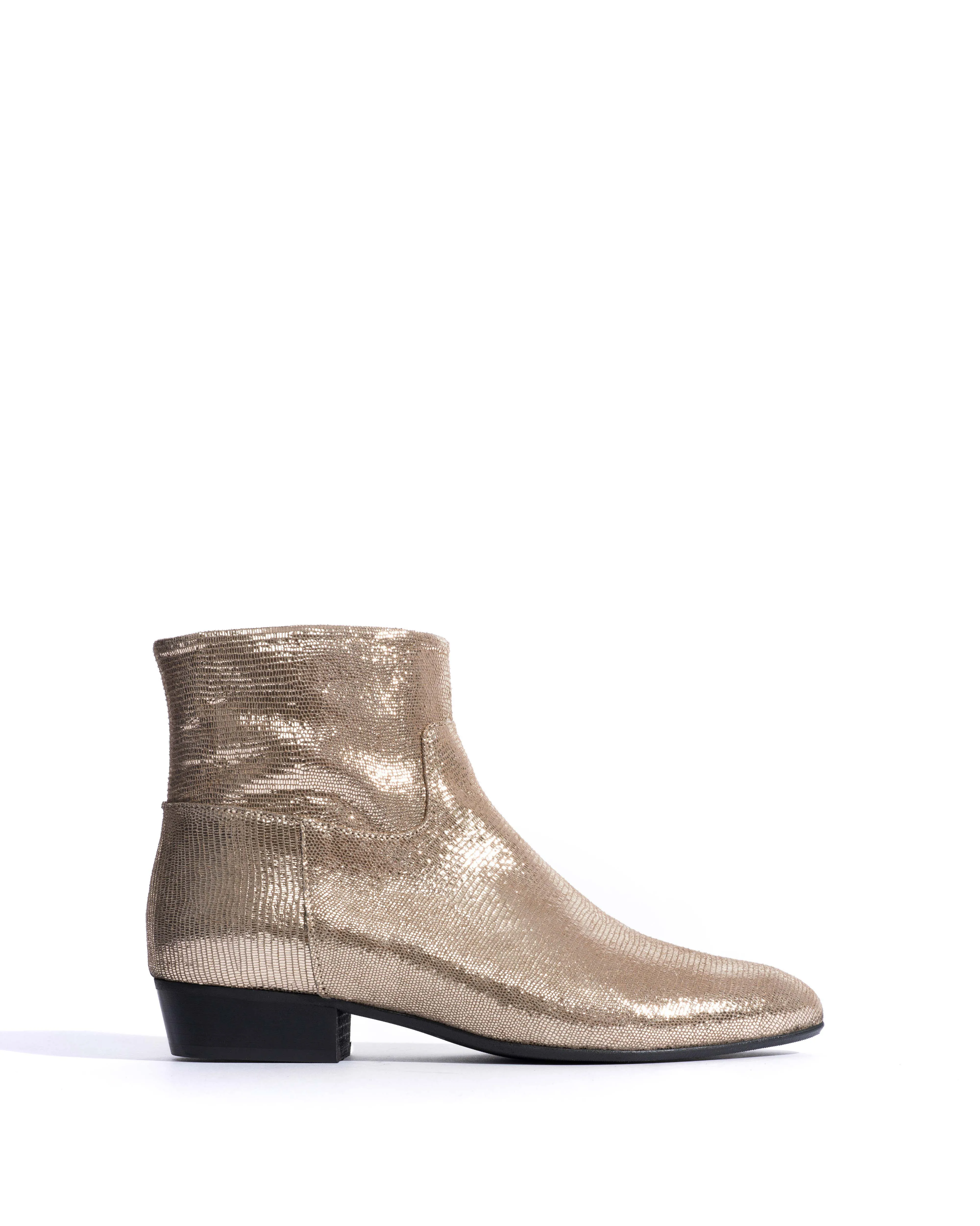 Morie 20 Lizard metallic goat Vintage champagne sold by Anonymous Copenhagen