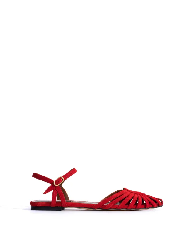 Keesha 10 Calf suede Ruby red sold by Anonymous Copenhagen