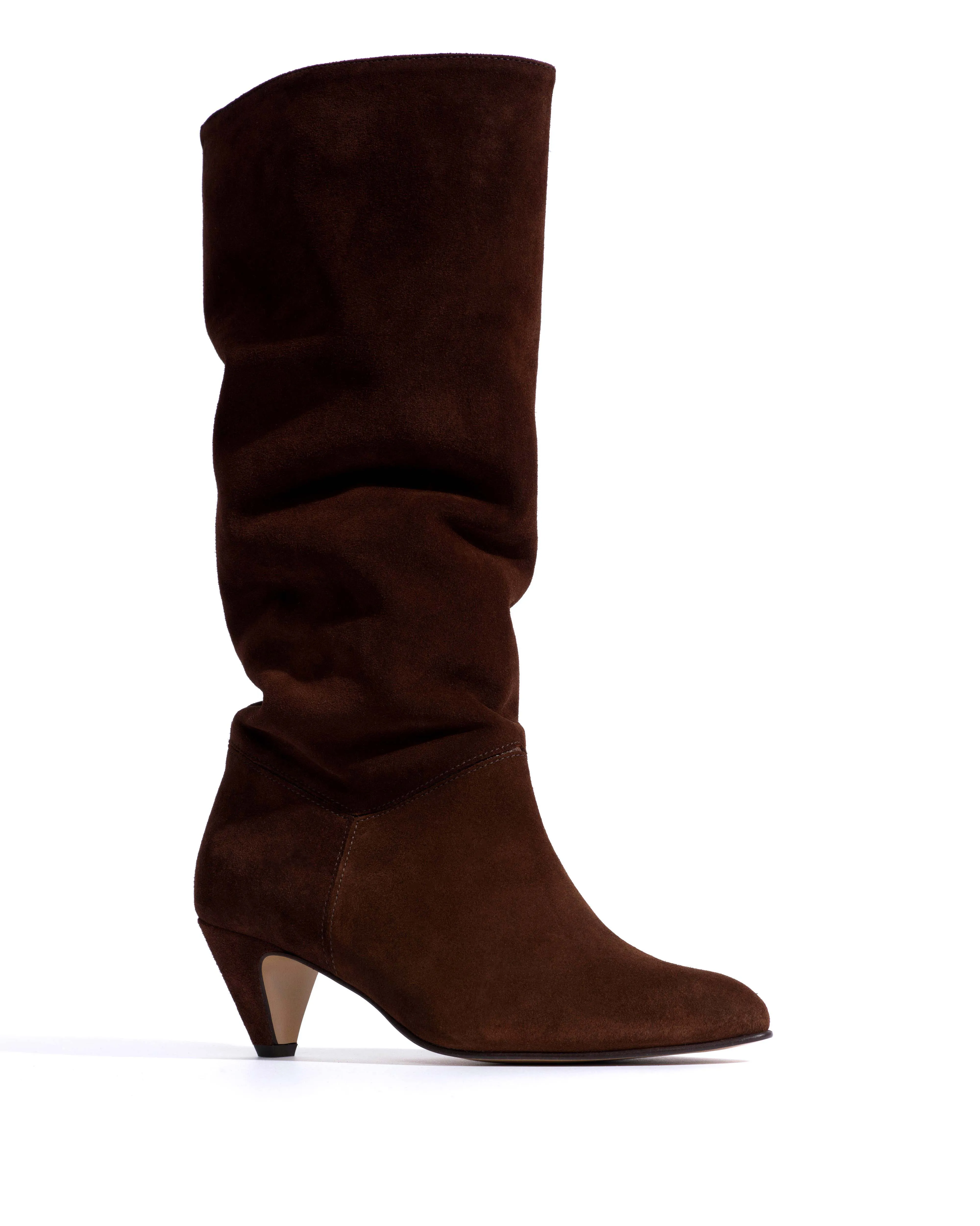 Jasmina 50 stiletto Calf suede & sleek leather Chocolate sold by Anonymous Copenhagen product image thumbnail 2