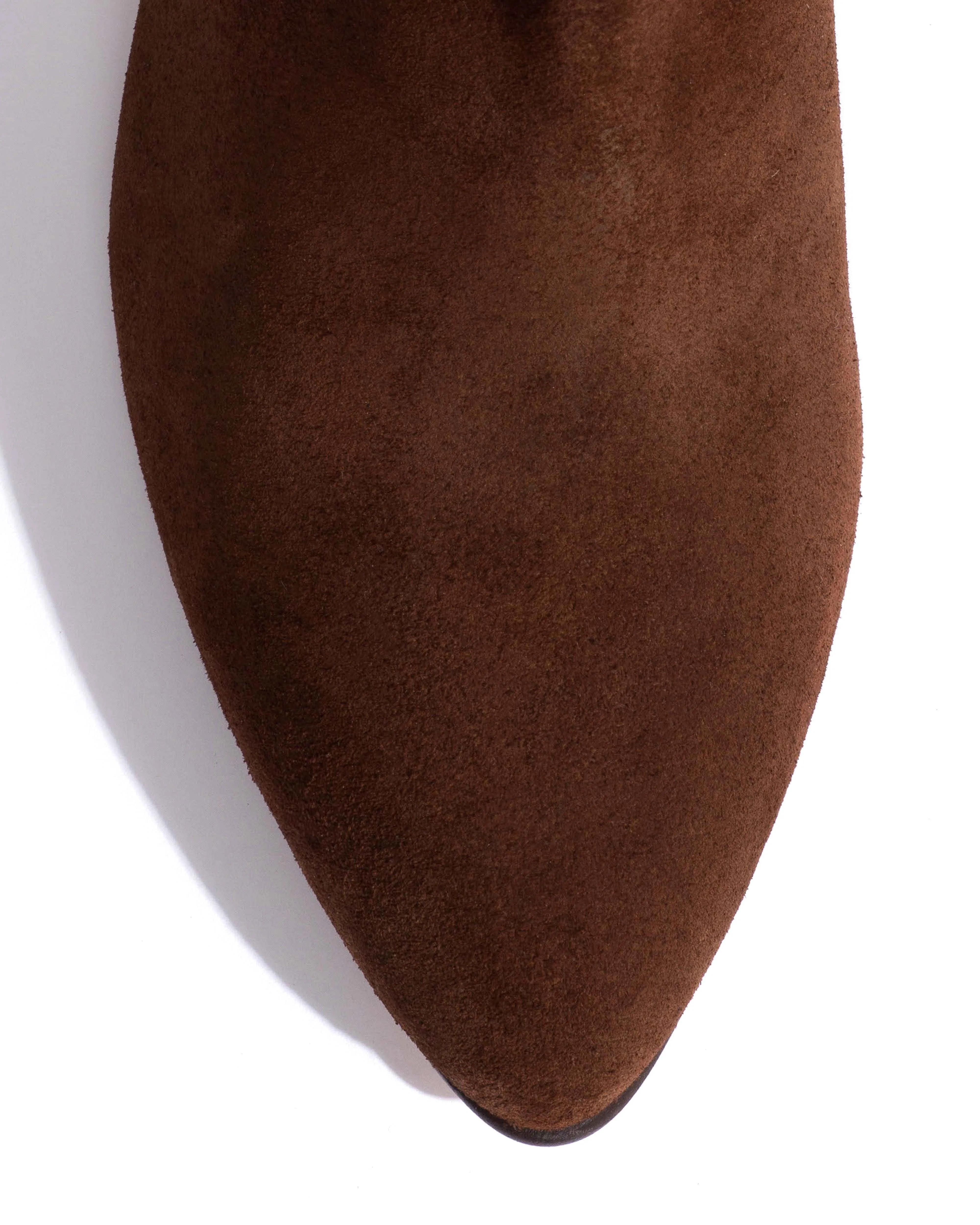 Jasmina 50 stiletto Calf suede & sleek leather Chocolate sold by Anonymous Copenhagen product image thumbnail 5