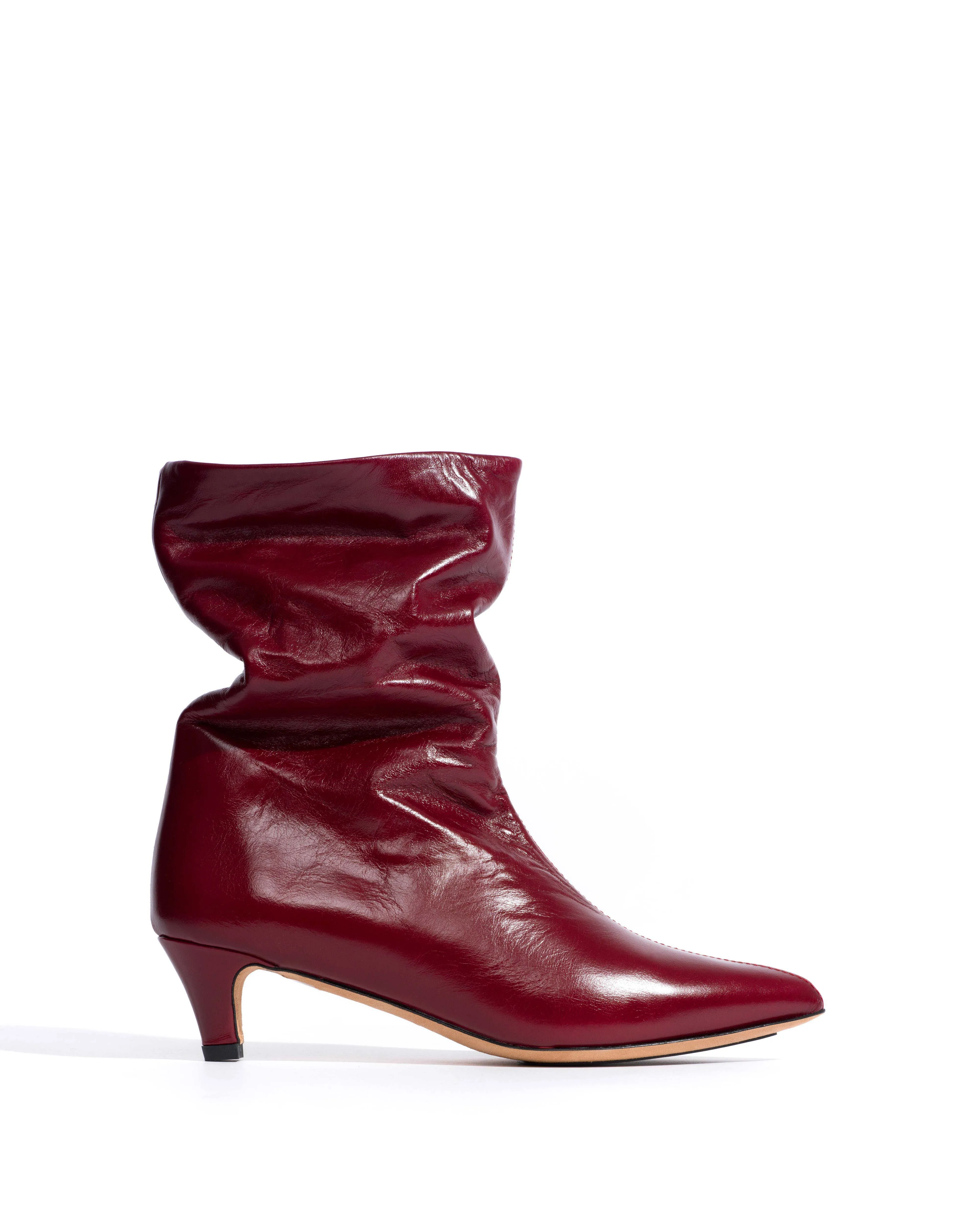 Sweeney 40 stiletto Crinkled soft calf Pomegranate sold by Anonymous Copenhagen