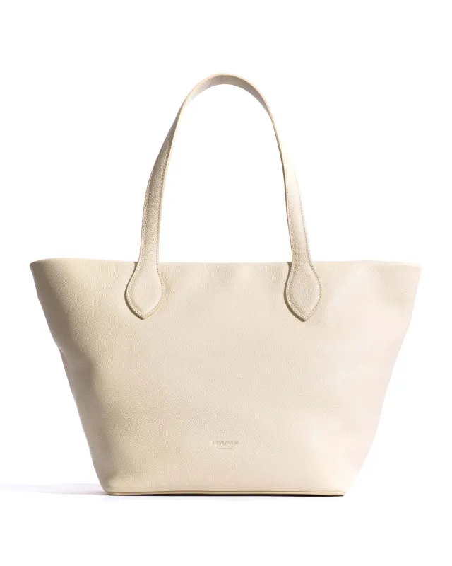 Arya carryall bag Pebbled soft calf White sand sold by Anonymous Copenhagen