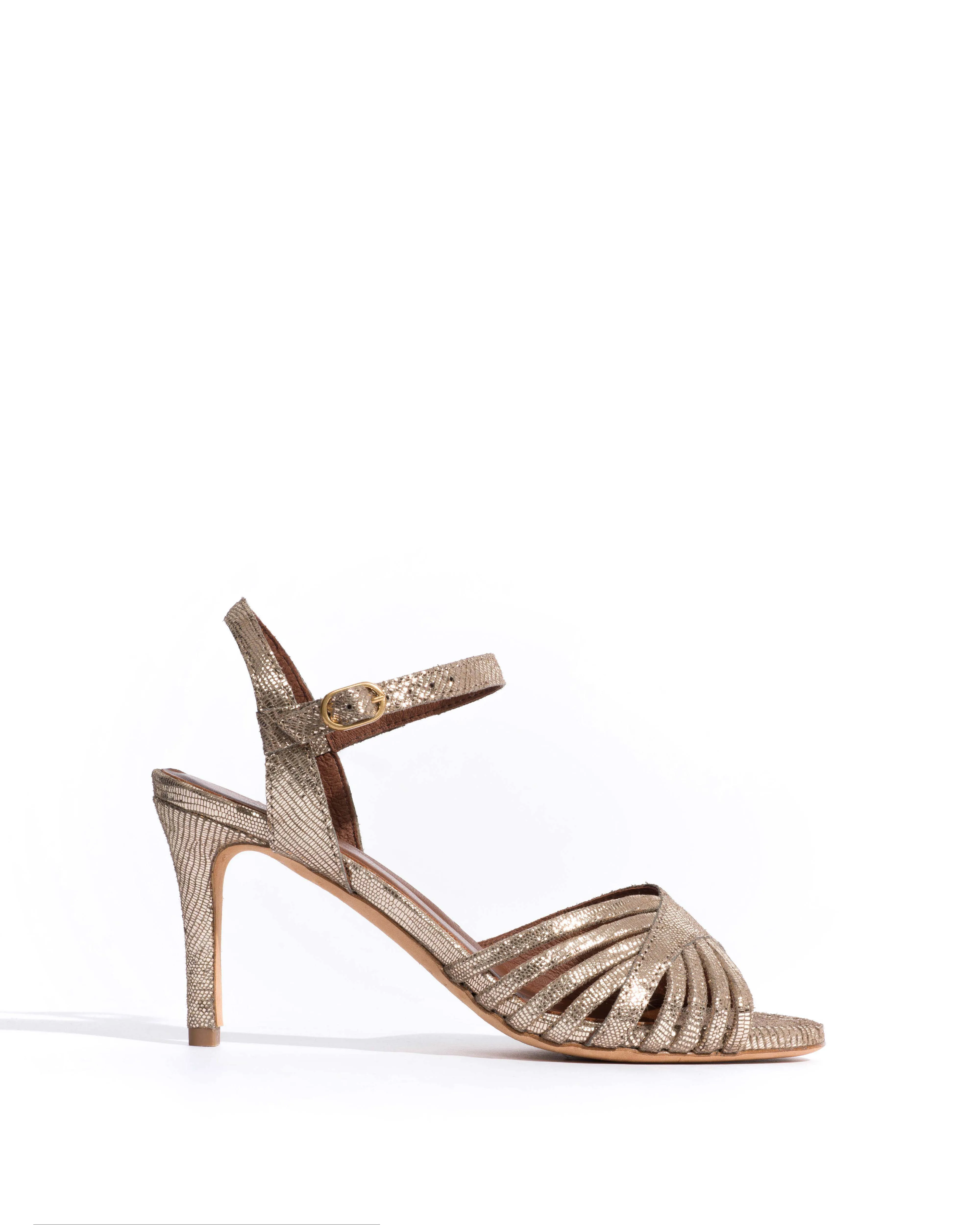 Hermine 75 Lizard metallic goat Vintage champagne sold by Anonymous Copenhagen