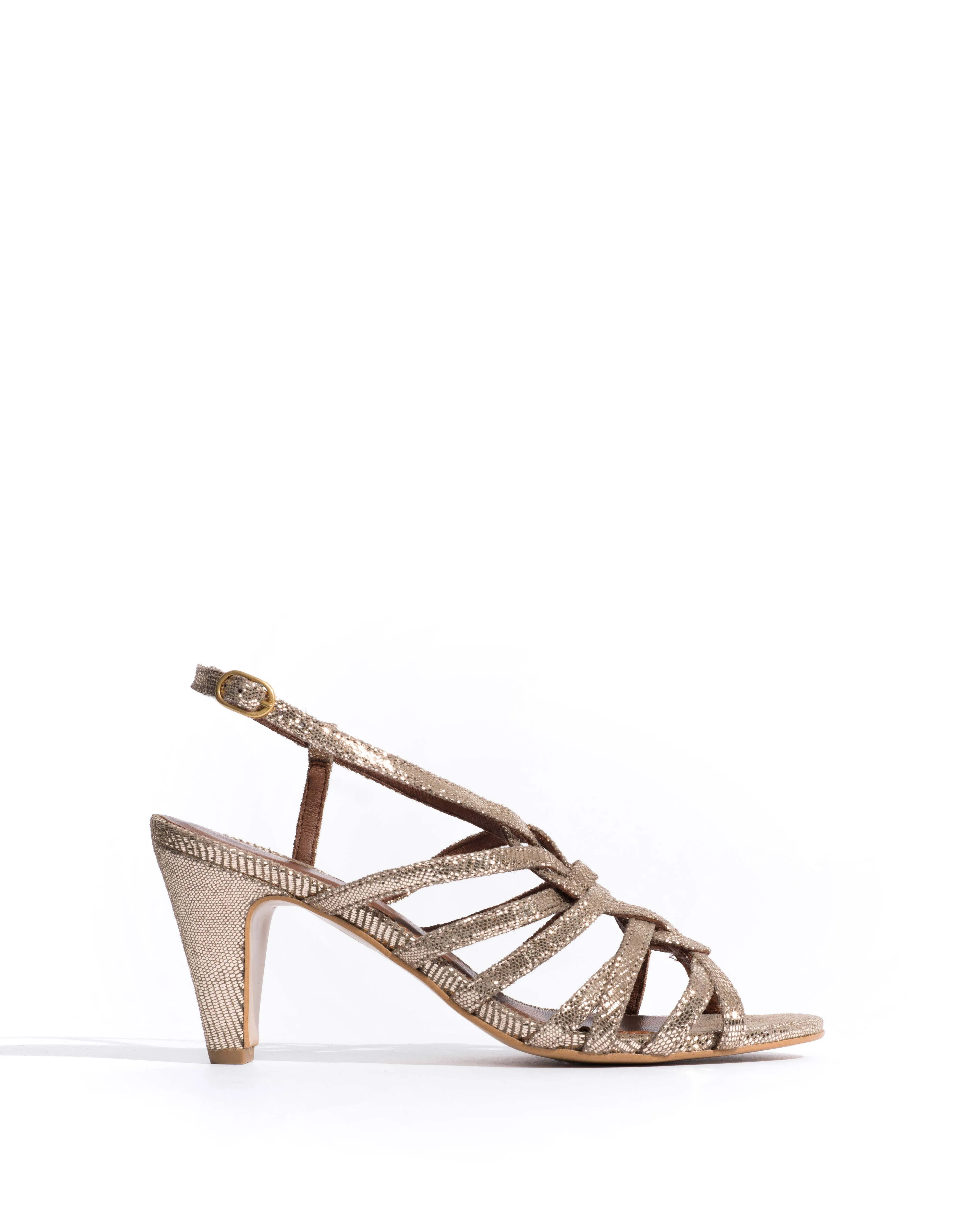 Vickey 75 Lizard metallic goat Vintage champagne sold by Anonymous Copenhagen