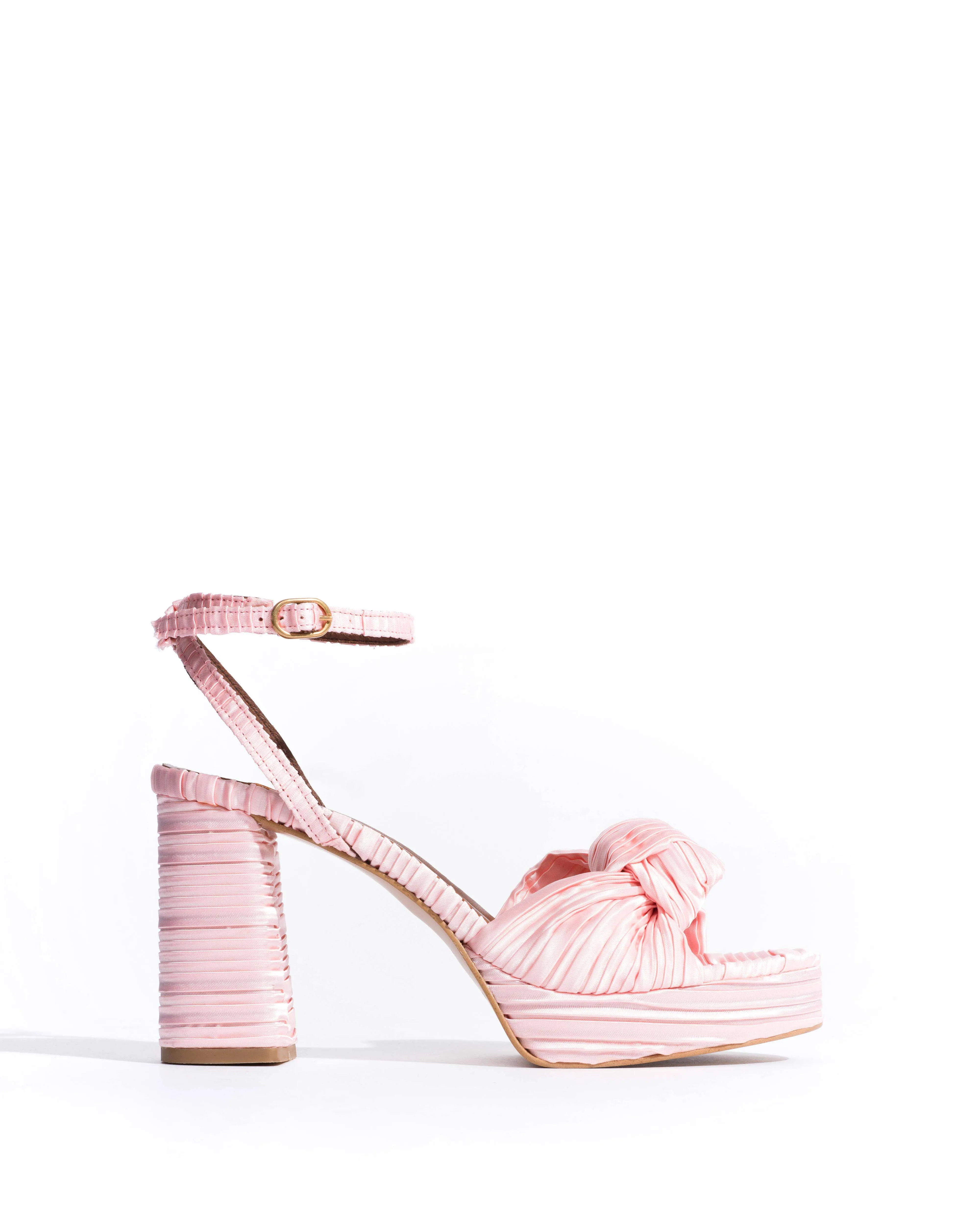 Aliza 85 platform Pleated satin Dreamy pink sold by Anonymous Copenhagen