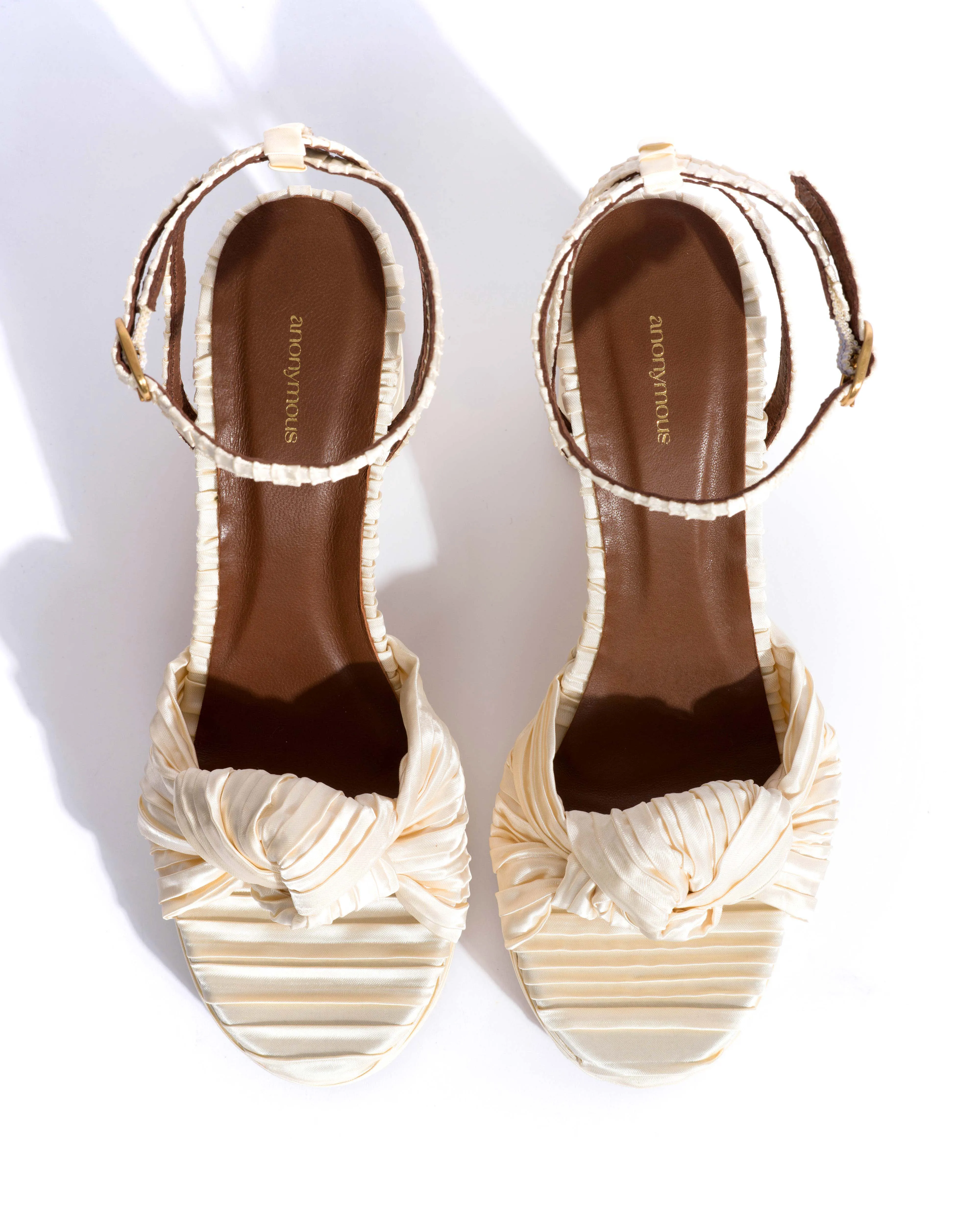 Aliza 85 platform Pleated satin Creamy white sold by Anonymous Copenhagen product image thumbnail 4