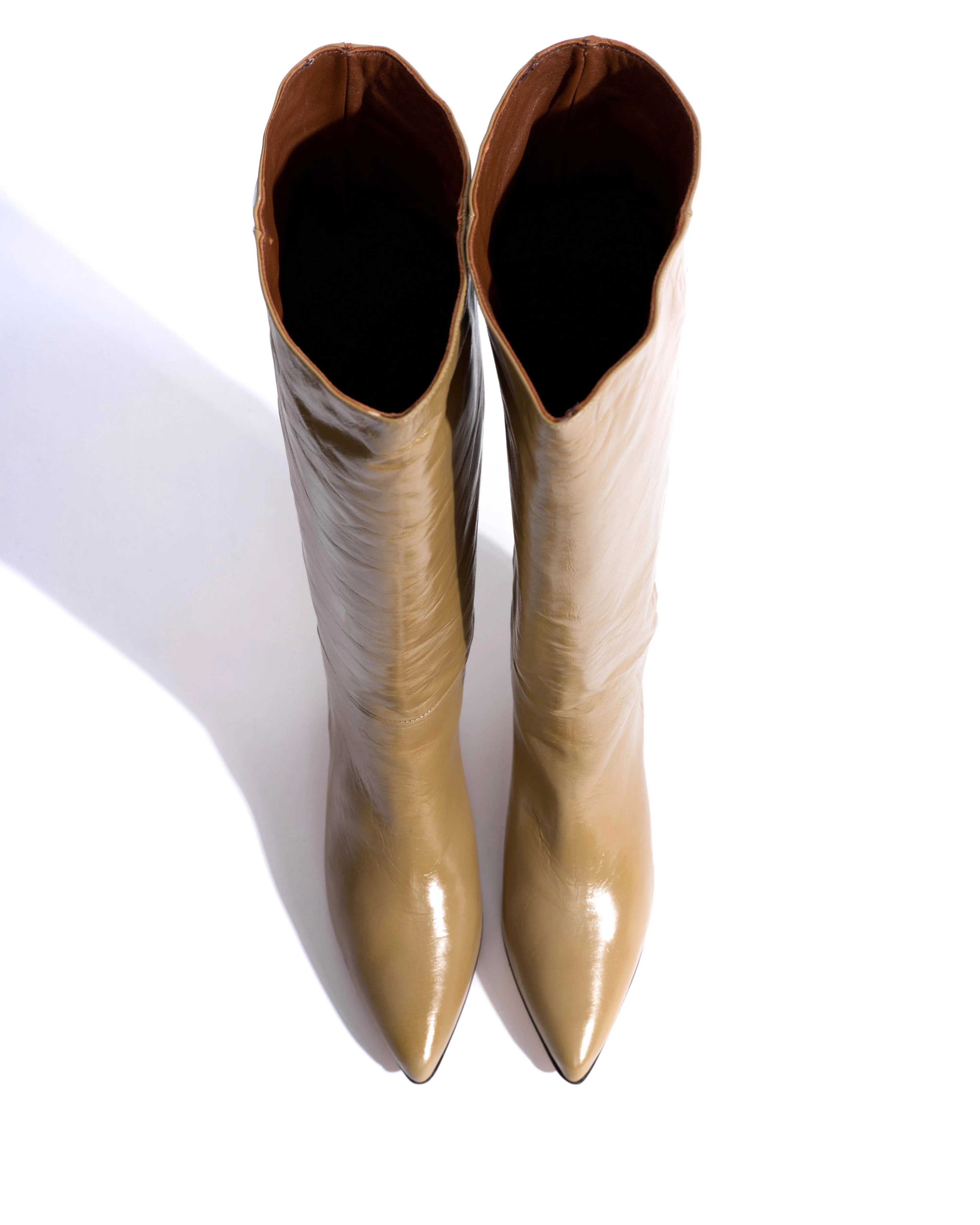 Cecilia 40 stiletto Crinkled soft calf Mushroom sold by Anonymous Copenhagen product image thumbnail 4