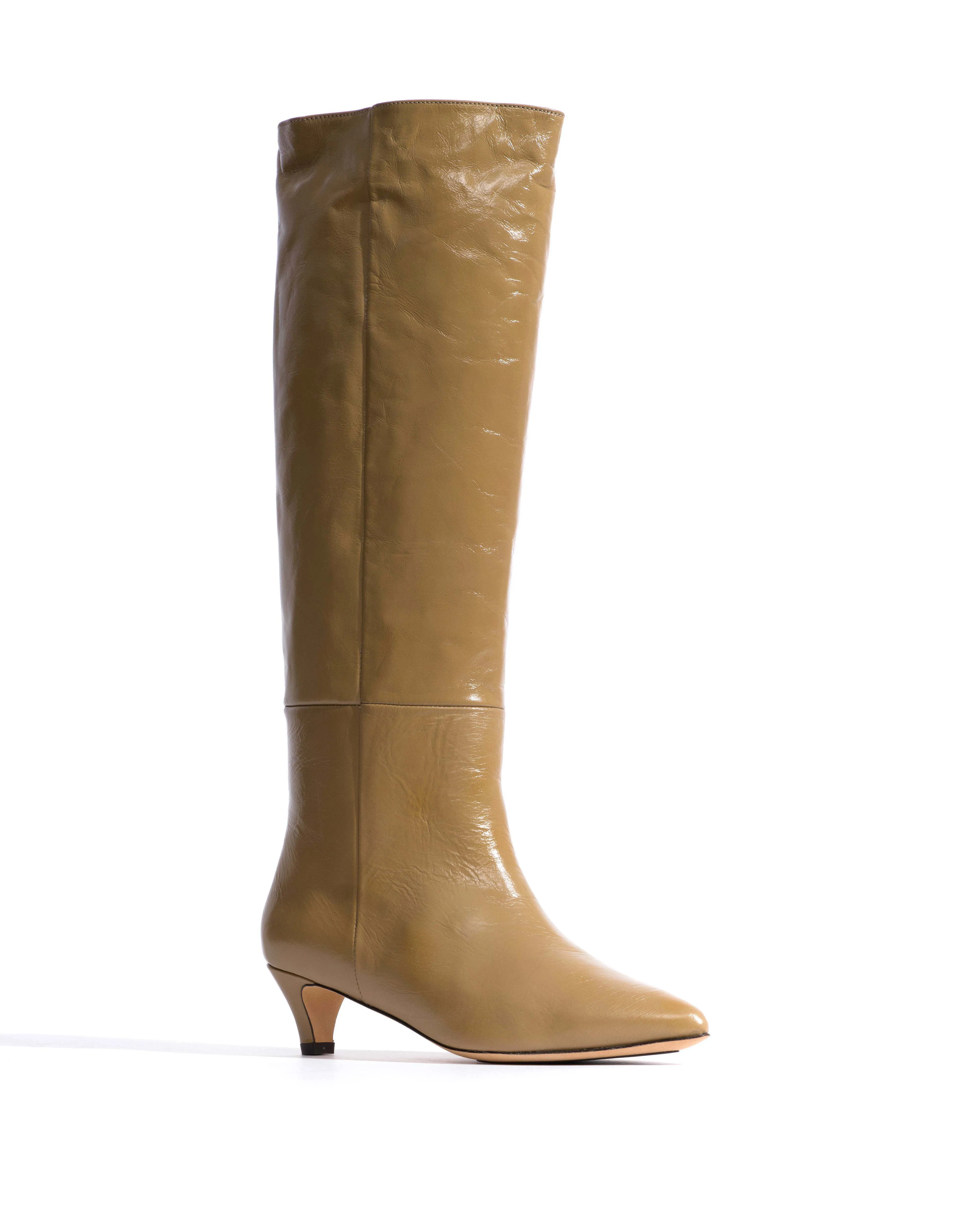 Cecilia 40 stiletto Crinkled soft calf Mushroom sold by Anonymous Copenhagen product image thumbnail 2