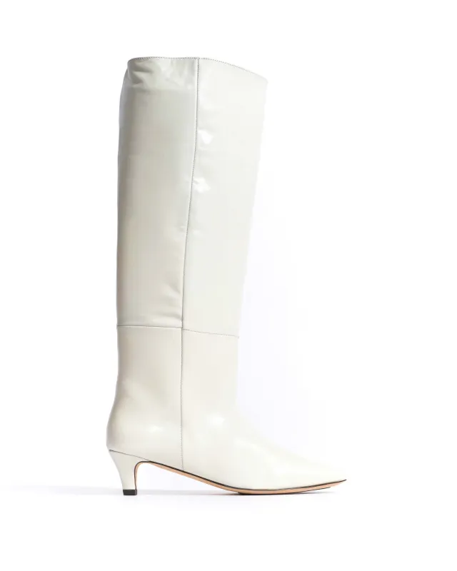 Cecilia 40 stiletto Crinkled soft calf White sand sold by Anonymous Copenhagen