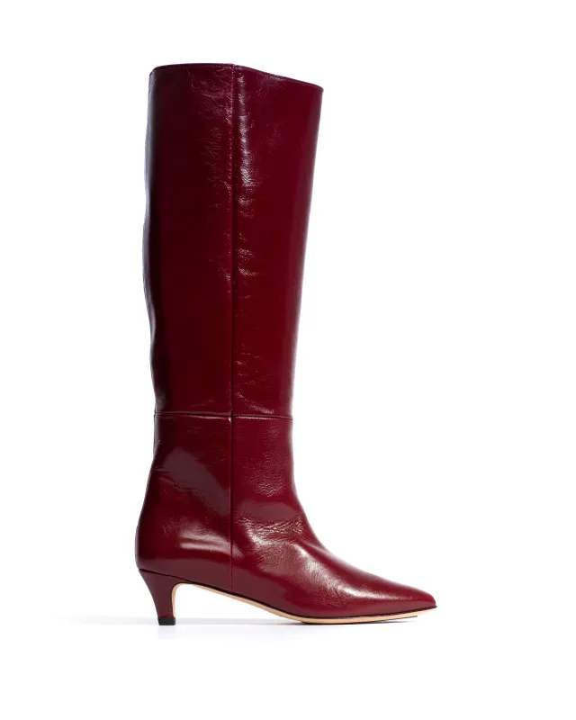 Cecilia 40 stiletto Crinkled soft calf Pomegranate sold by Anonymous Copenhagen
