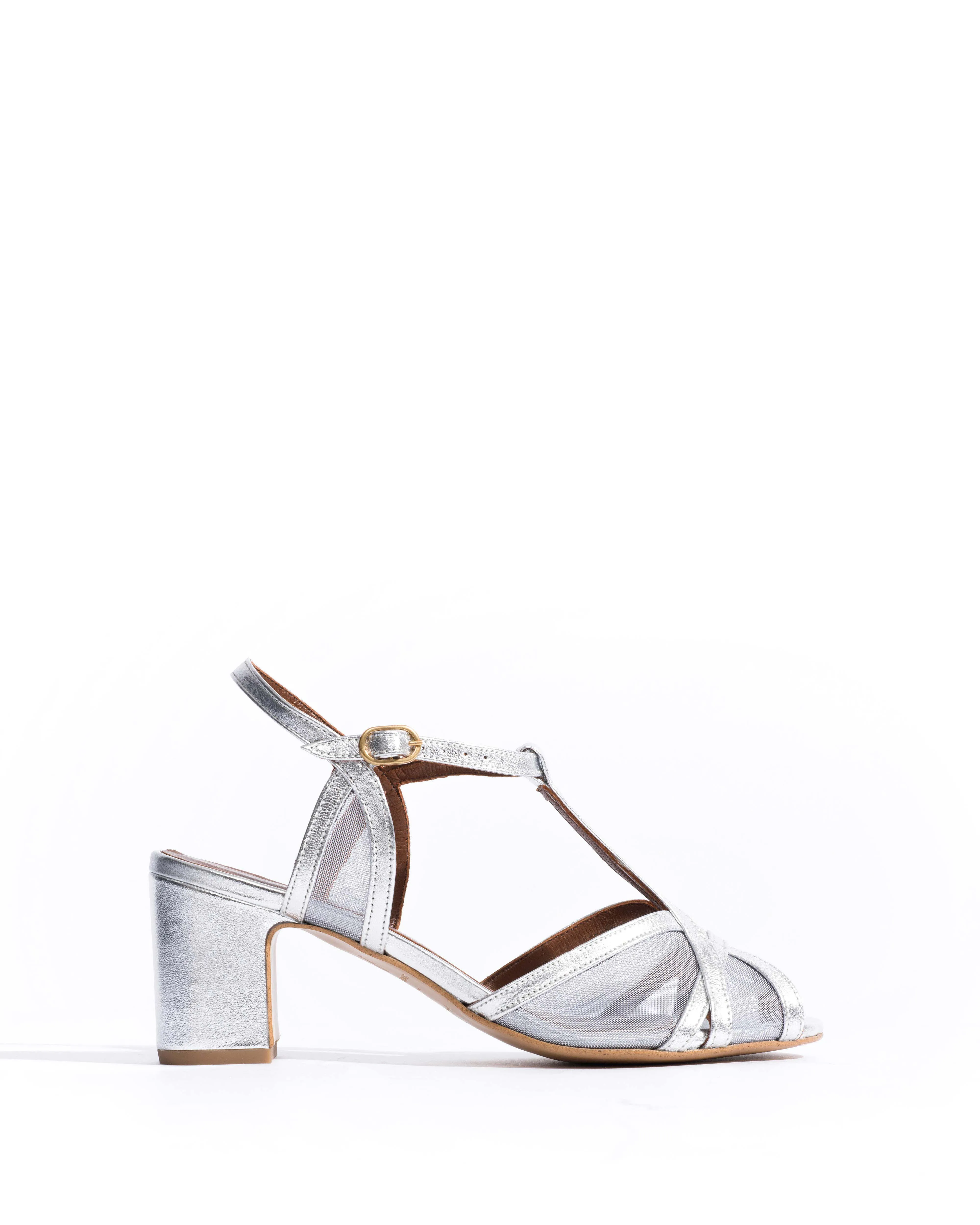 Therese 55 block mesh Metallic goat & mesh Silver sold by Anonymous Copenhagen