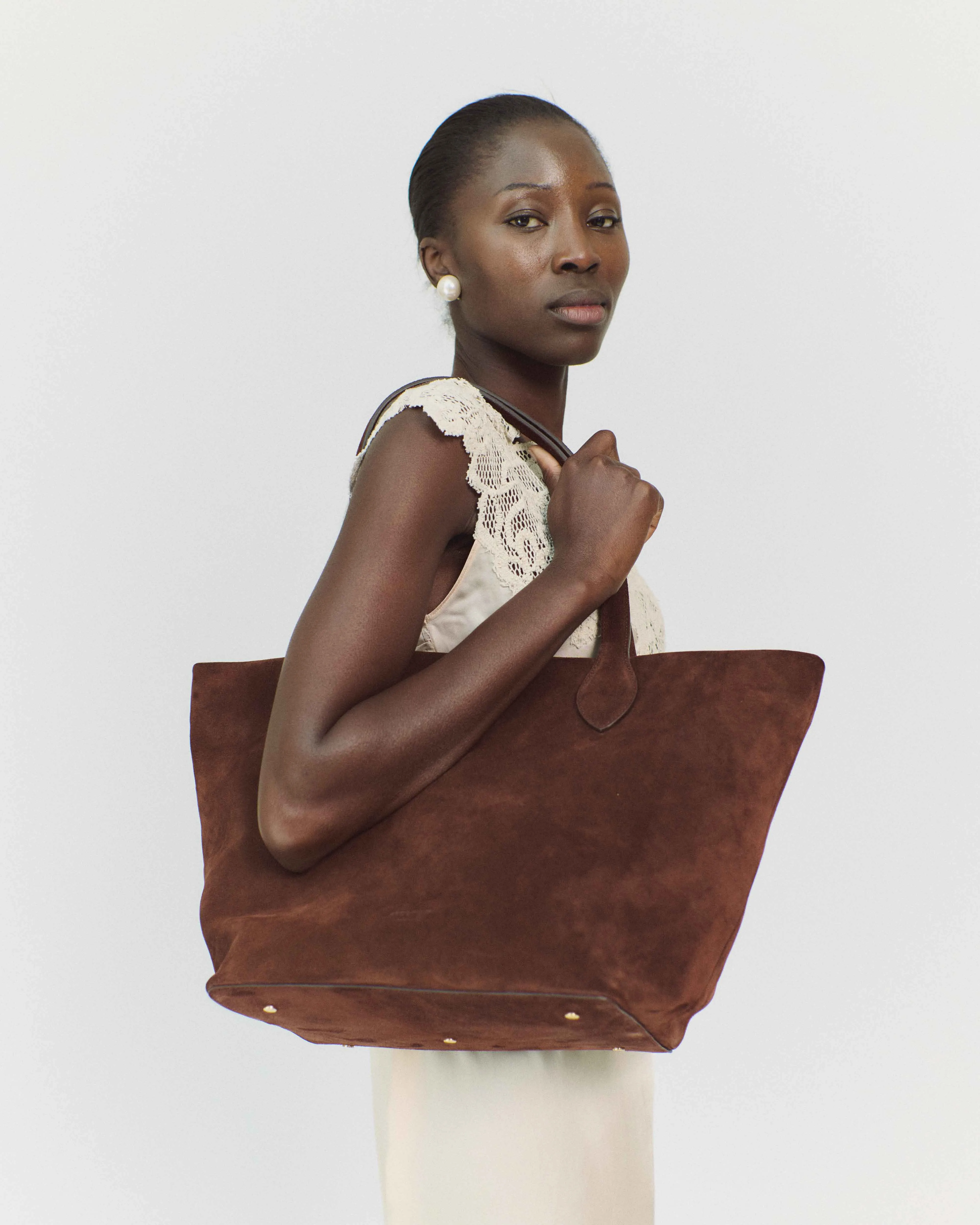 Arya carryall bag Calf suede Chocolate sold by Anonymous Copenhagen product image thumbnail 3