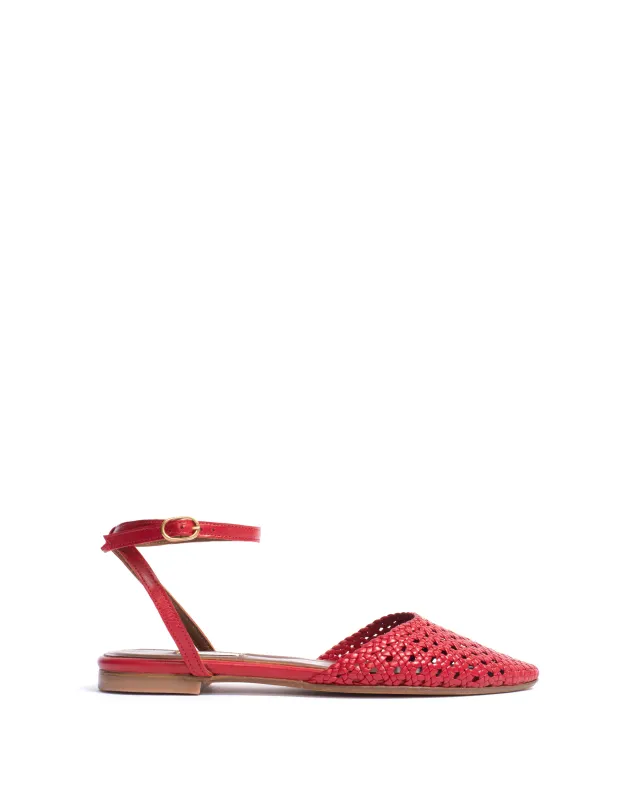 Senara 10 hand-braided Hand-braided leather Ruby red sold by Anonymous Copenhagen