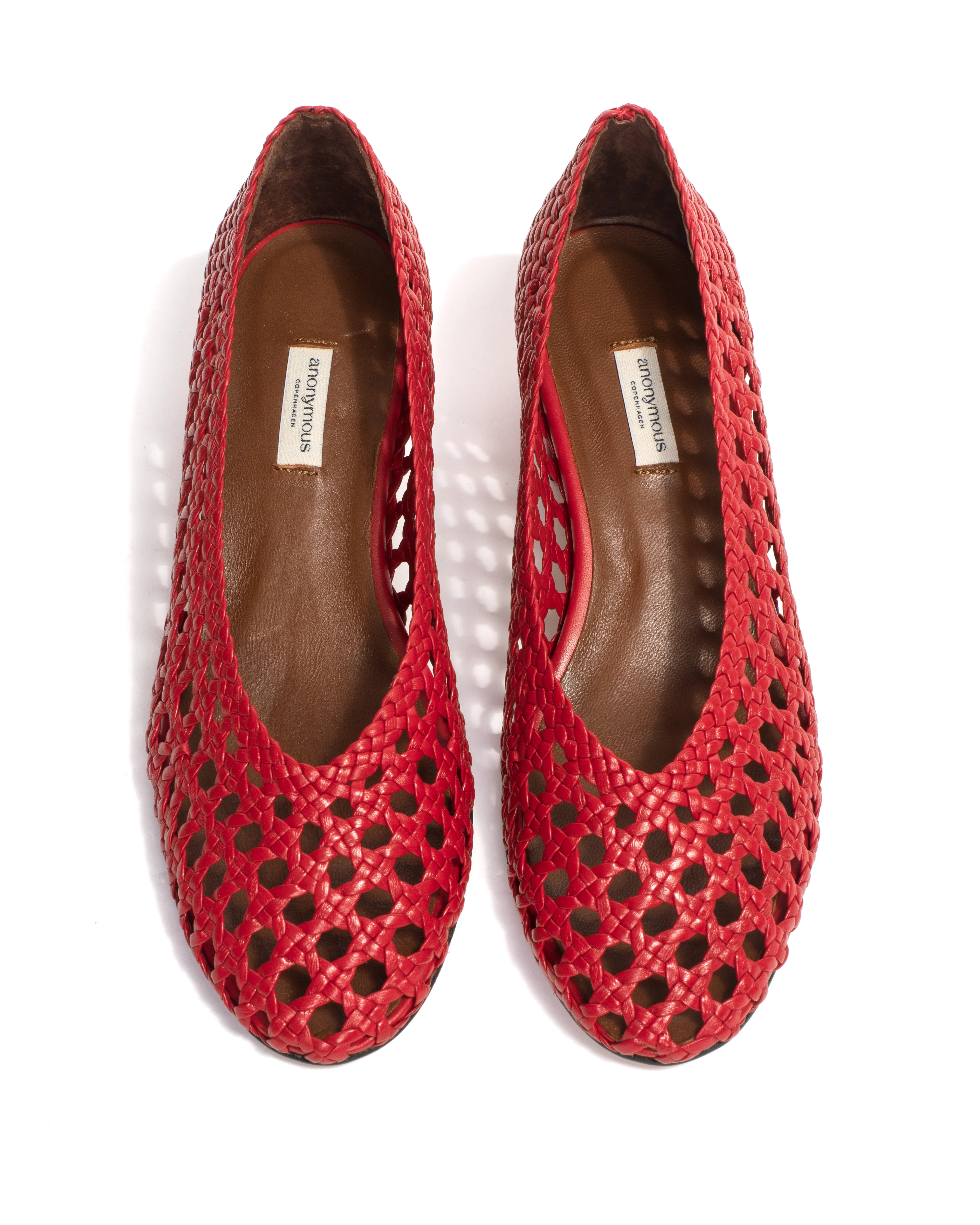 Sessi 40 hand-braided Hand-braided leather Ruby red sold by Anonymous Copenhagen product image thumbnail 4