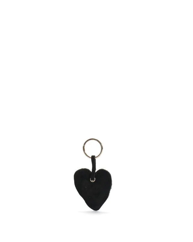 Heart keyring Calf suede Black sold by Anonymous Copenhagen