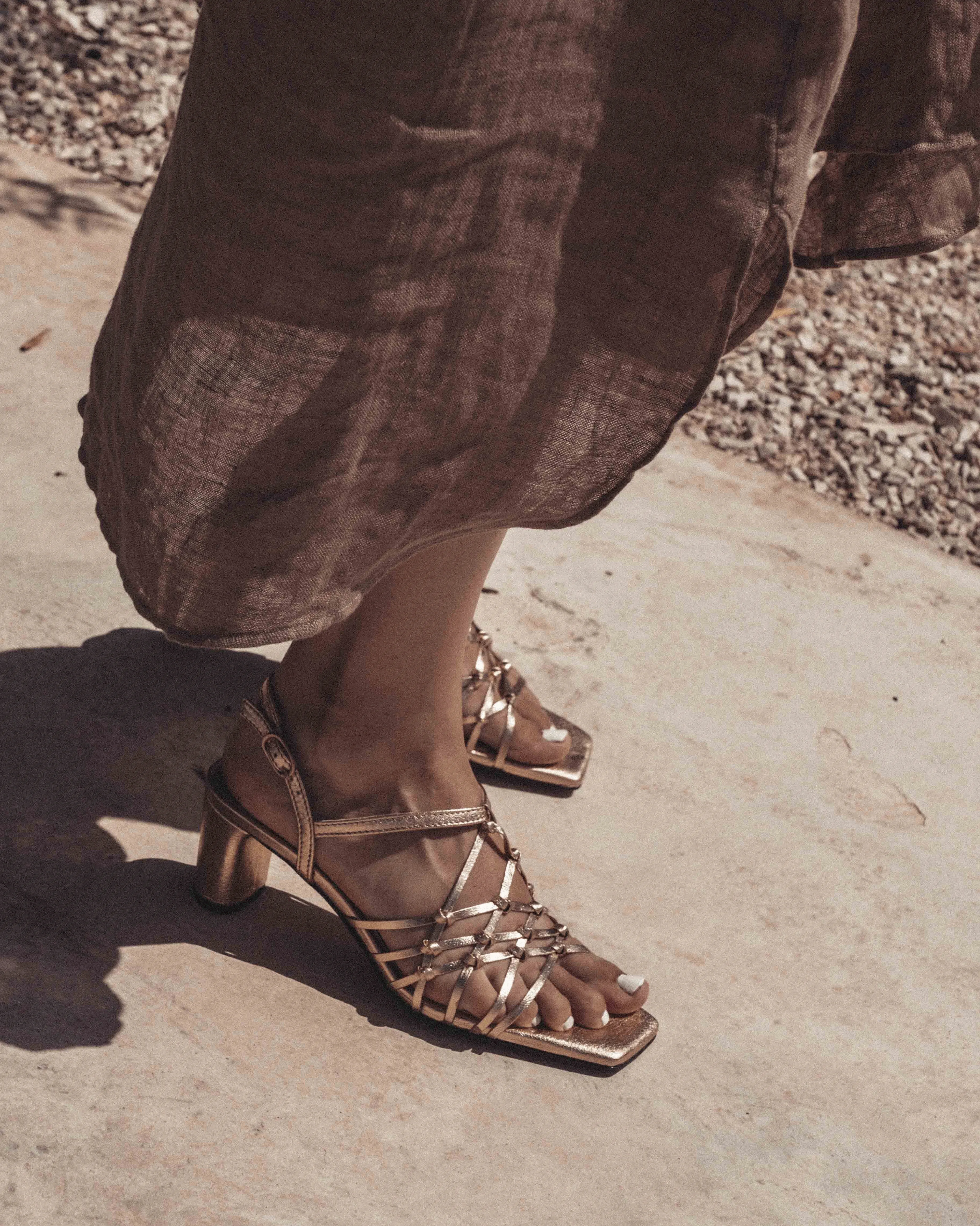 Coco 60 hand-braided Hand-braided leather Gold sold by Anonymous Copenhagen product image thumbnail 3