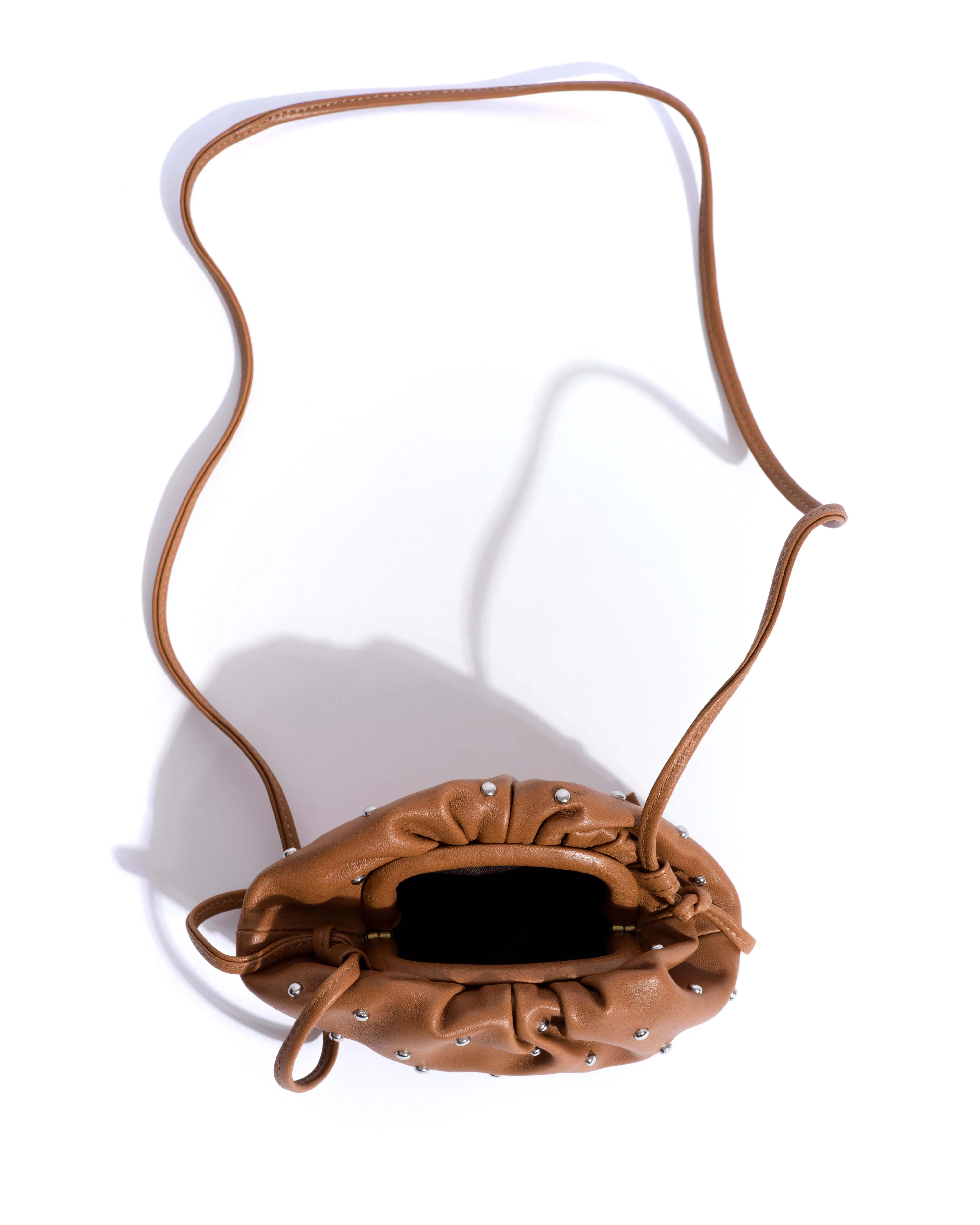 Enuice petite purse Stud-embellished silky lamb Camel & silver sold by Anonymous Copenhagen product image thumbnail 3