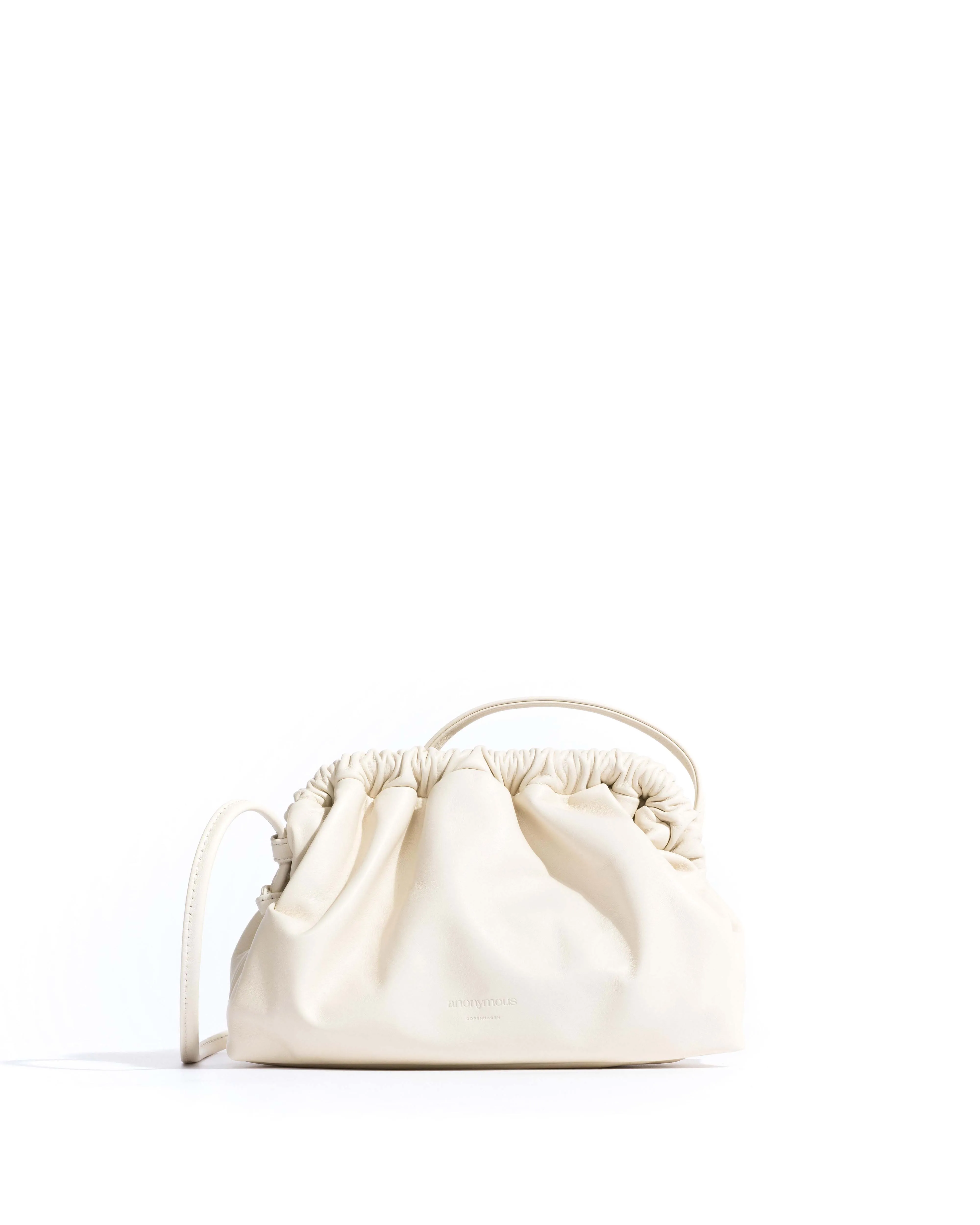 Hally petite cloud bag Shiny lamb White sand sold by Anonymous Copenhagen