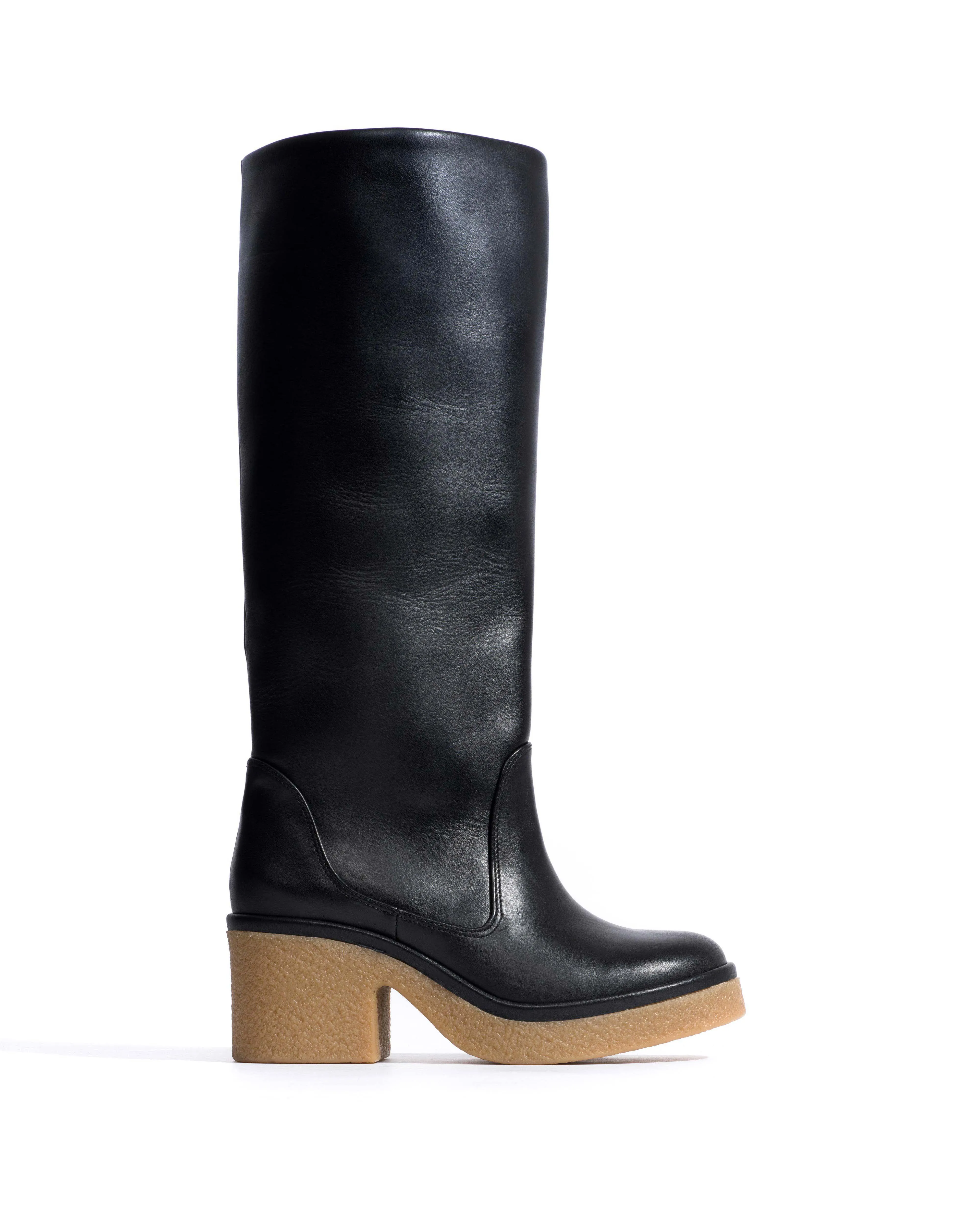 Valle 65 platform Soft calf & sole Black & natural sold by Anonymous Copenhagen