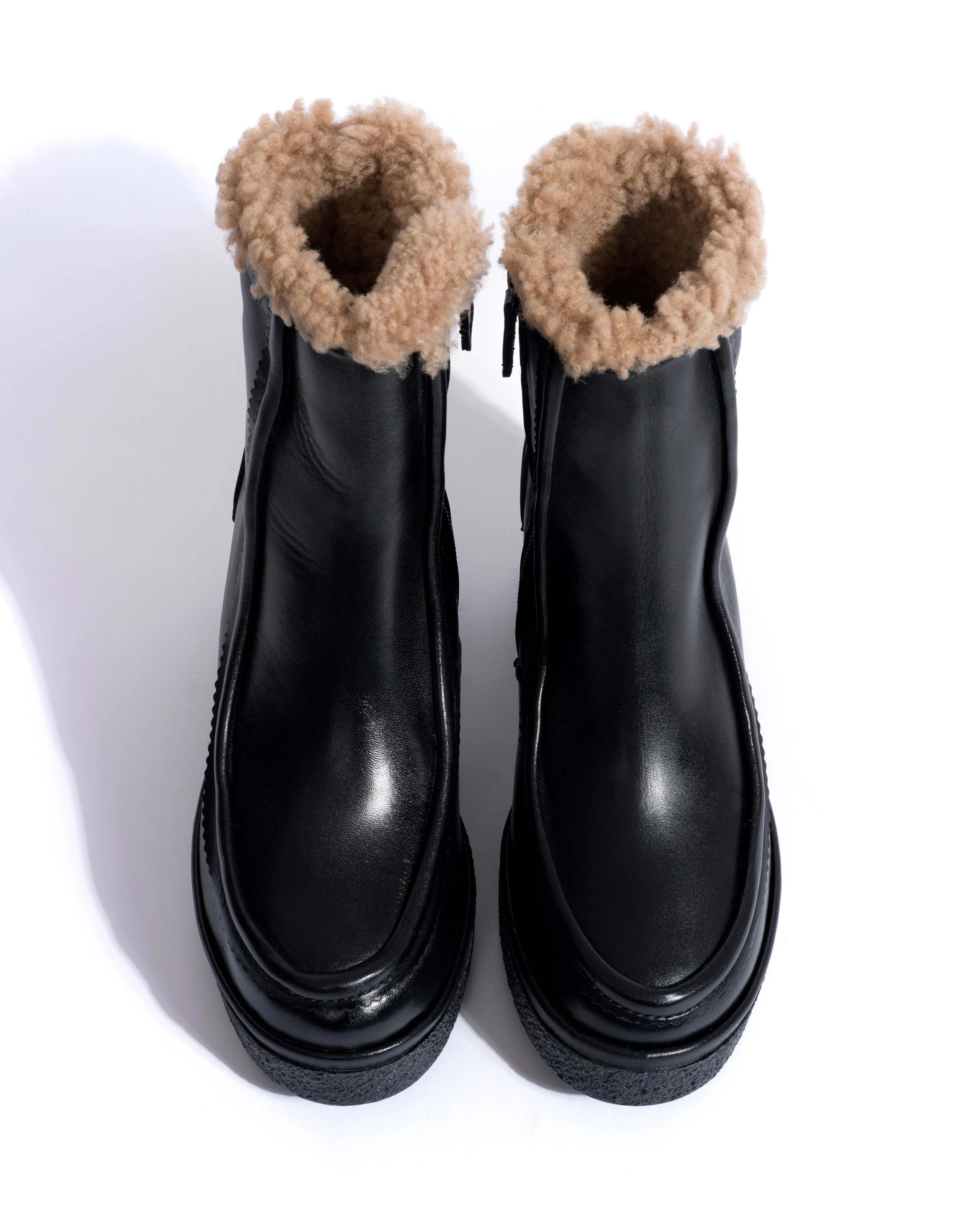 Bambie 65 platform lamb shearling Soft calf & sole Black & black sold by Anonymous Copenhagen product image thumbnail 4