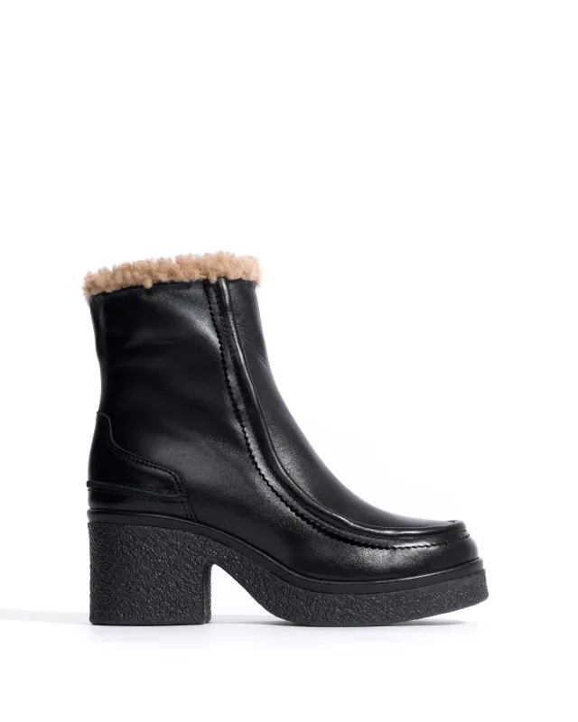 Bambie 65 platform lamb shearling Soft calf & sole Black & black sold by Anonymous Copenhagen
