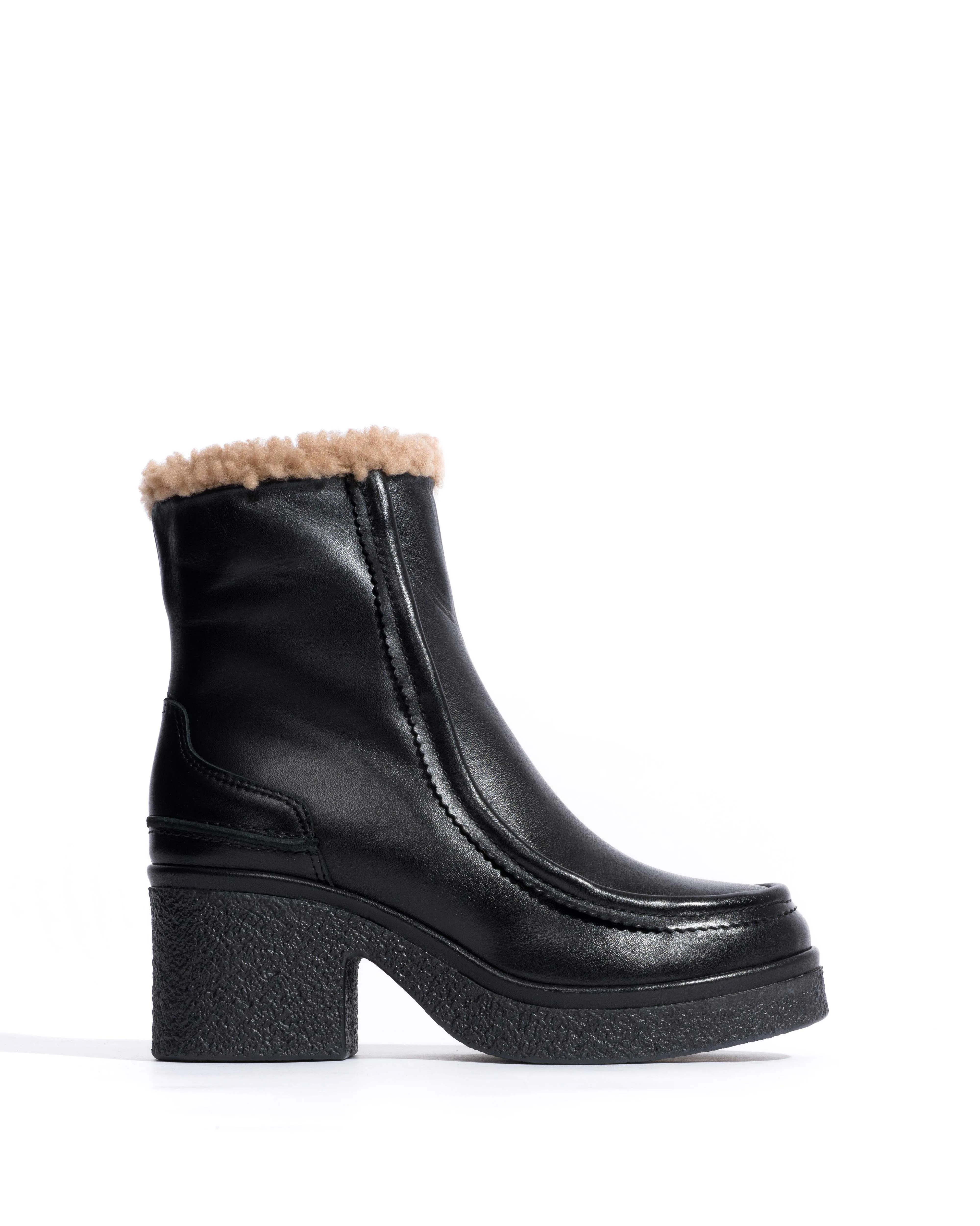 Bambie 65 platform lamb shearling Soft calf & sole Black & black sold by Anonymous Copenhagen