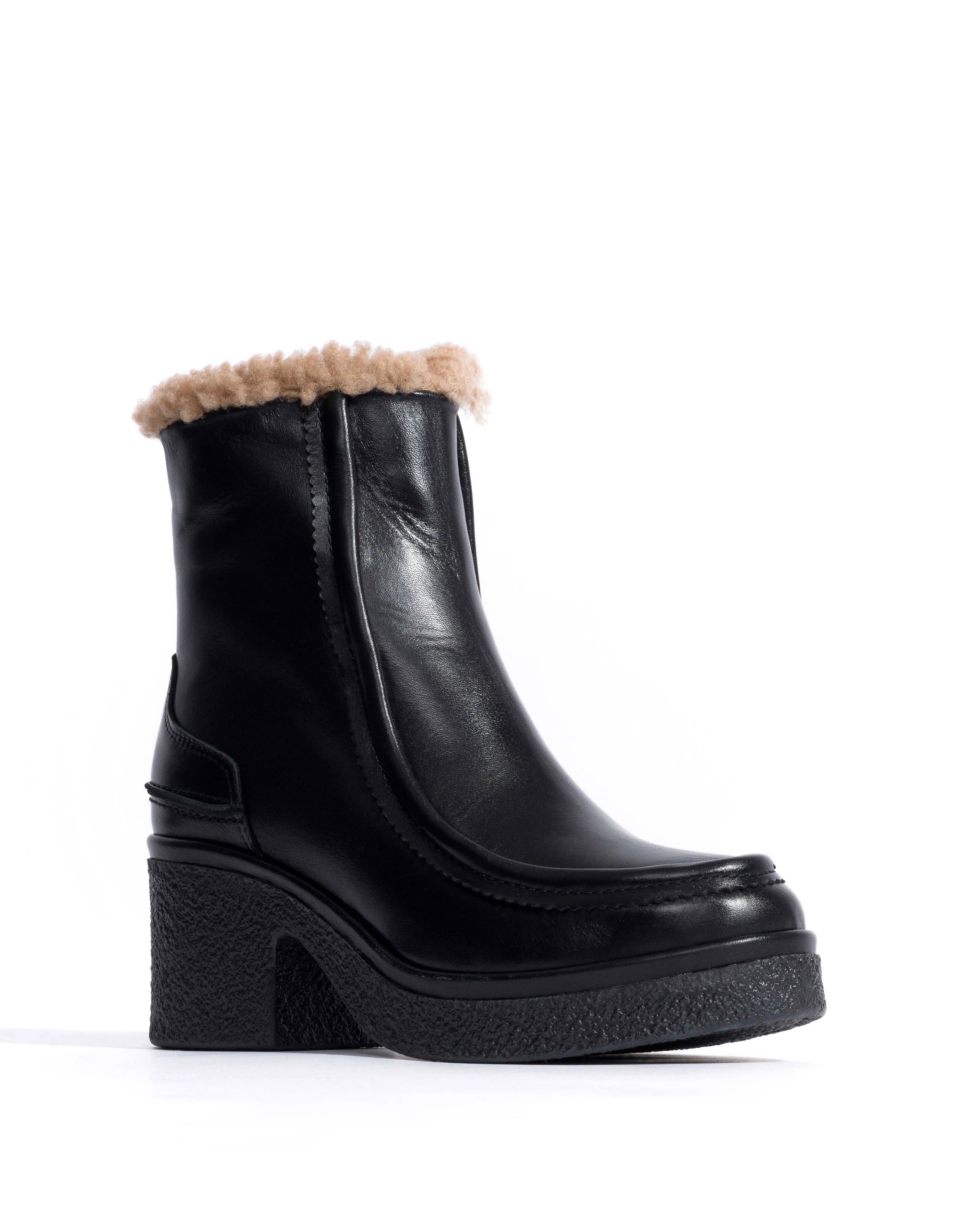 Bambie 65 platform lamb shearling Soft calf & sole Black & black sold by Anonymous Copenhagen product image thumbnail 2