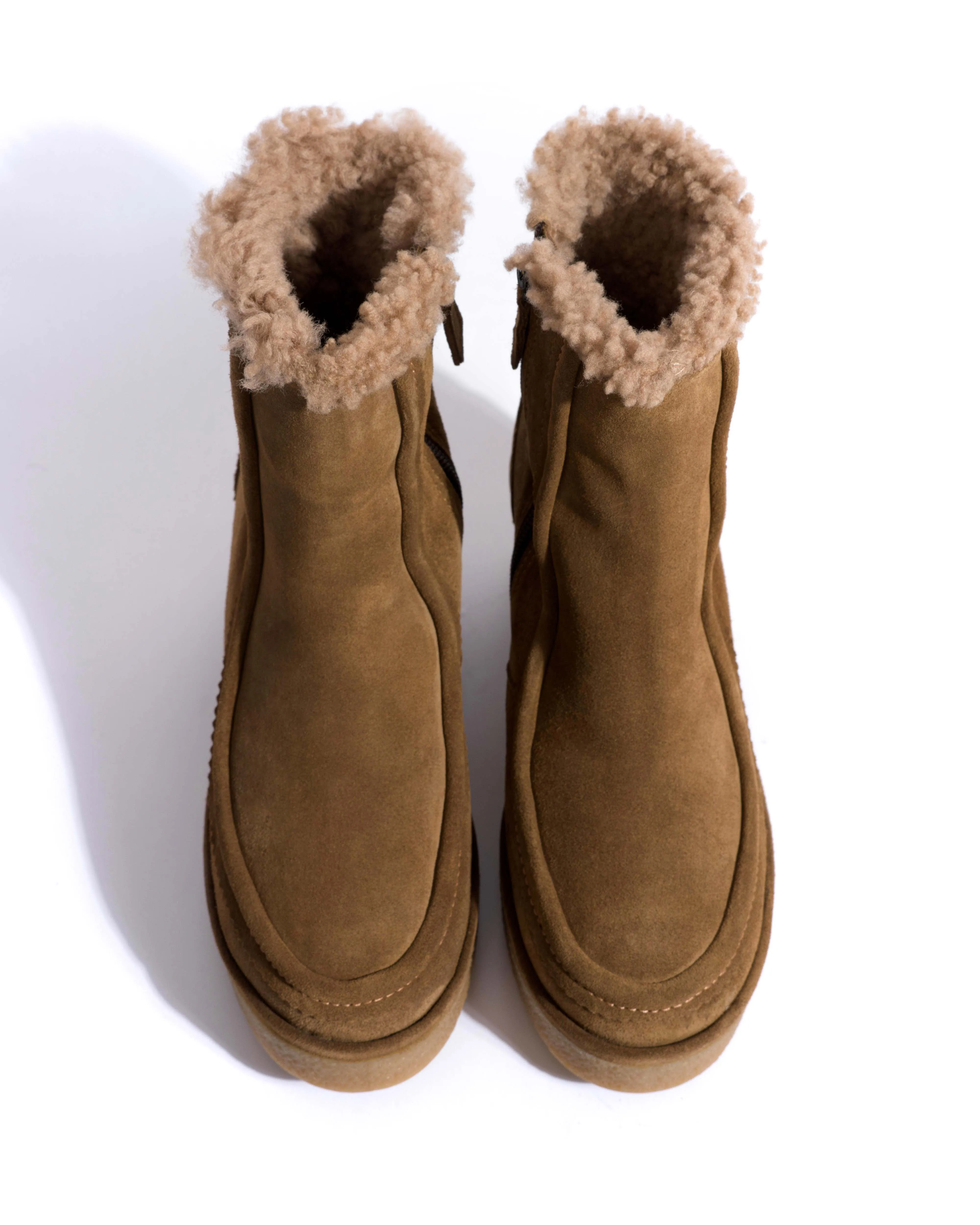 Bambie 65 platform lamb shearling Calf suede & sole Cinnamon & natural sold by Anonymous Copenhagen product image thumbnail 4