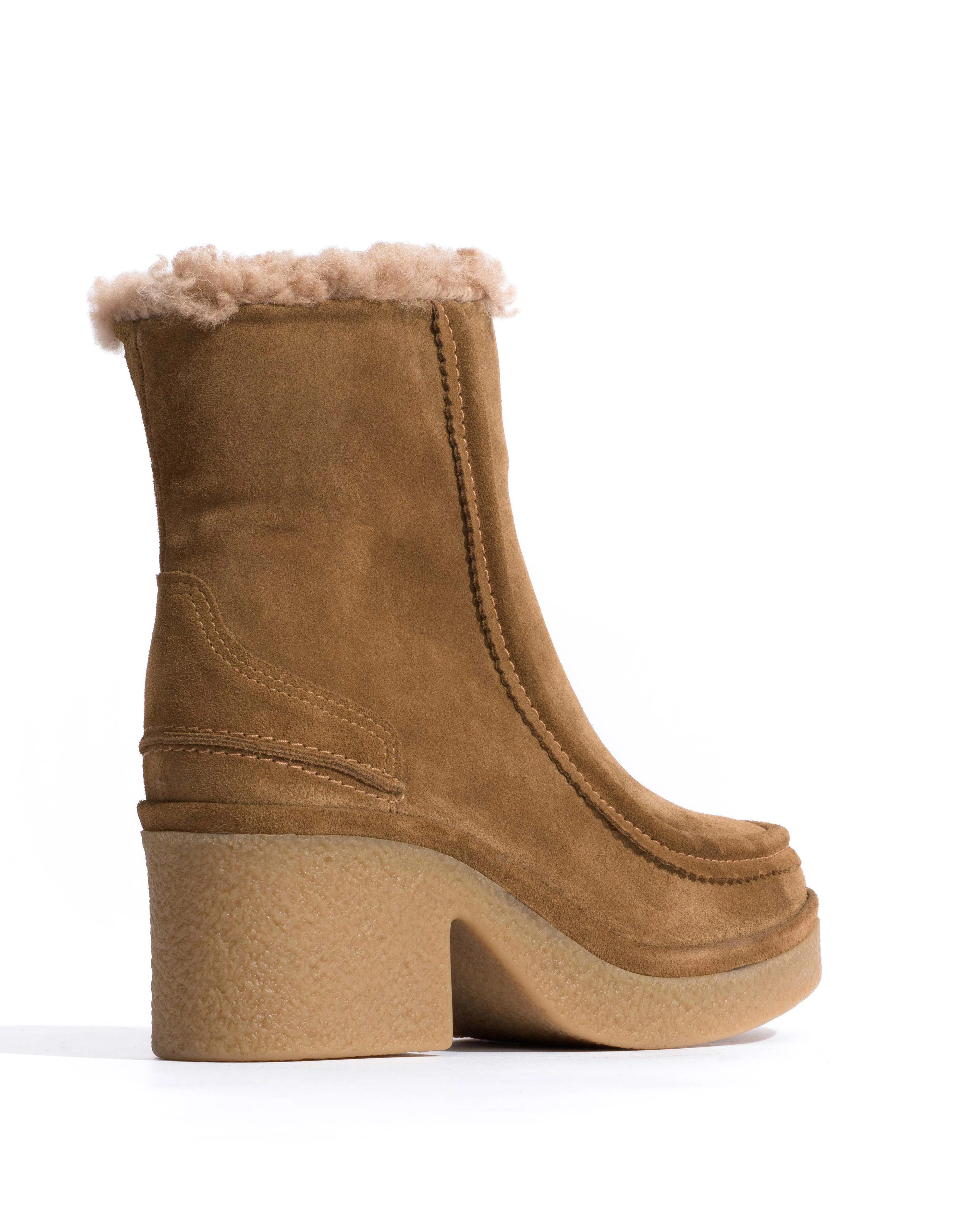Bambie 65 platform lamb shearling Calf suede & sole Cinnamon & natural sold by Anonymous Copenhagen product image thumbnail 3