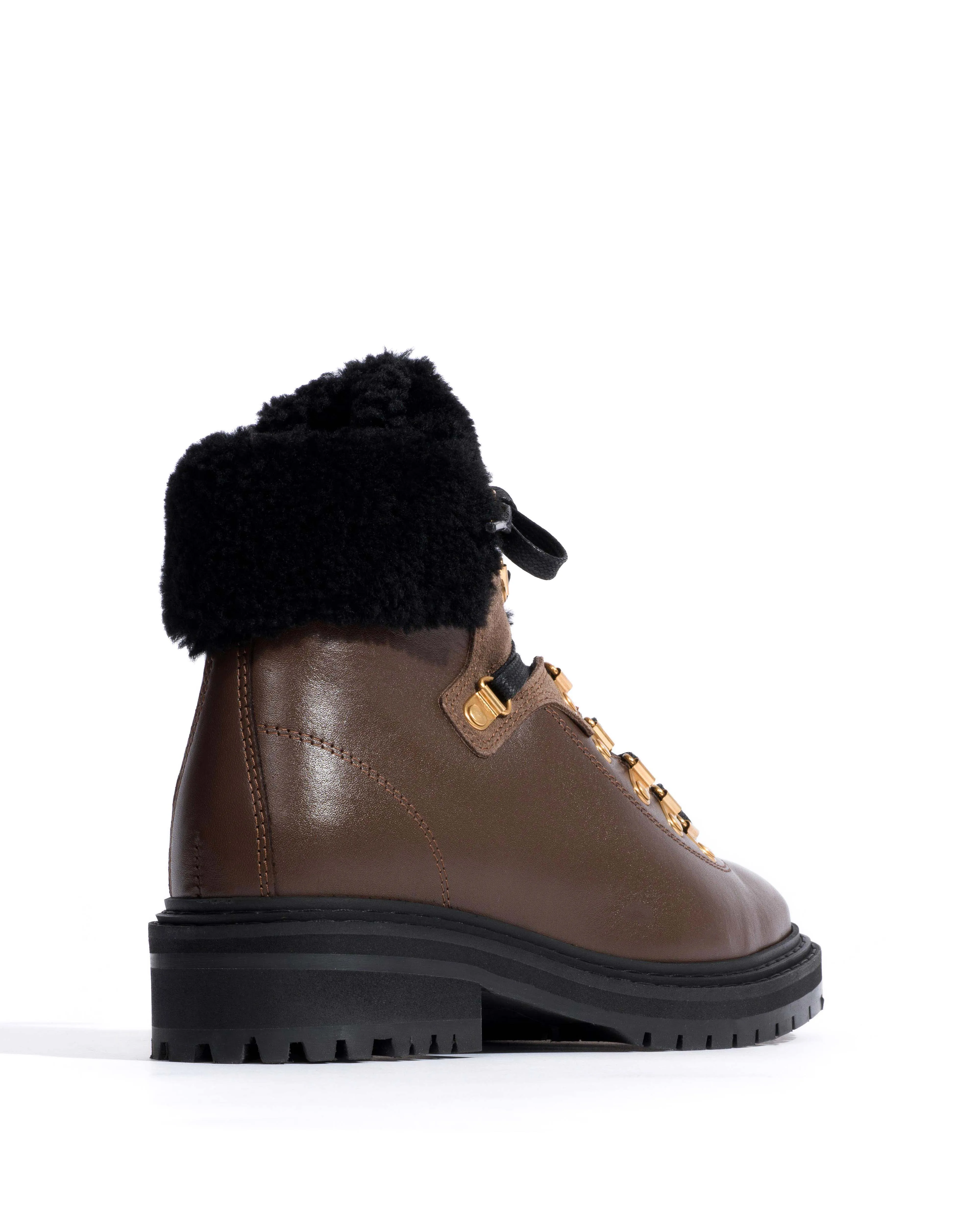 Beari lamb shearling Soft calf & suede leather Dark taupe sold by Anonymous Copenhagen product image thumbnail 3