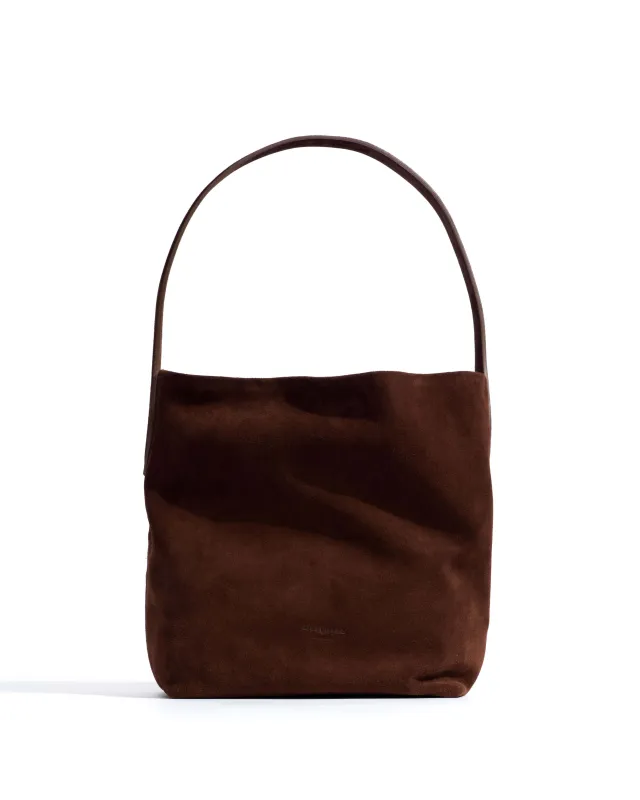 Versa slouchy petite bag Calf suede Chocolate sold by Anonymous Copenhagen
