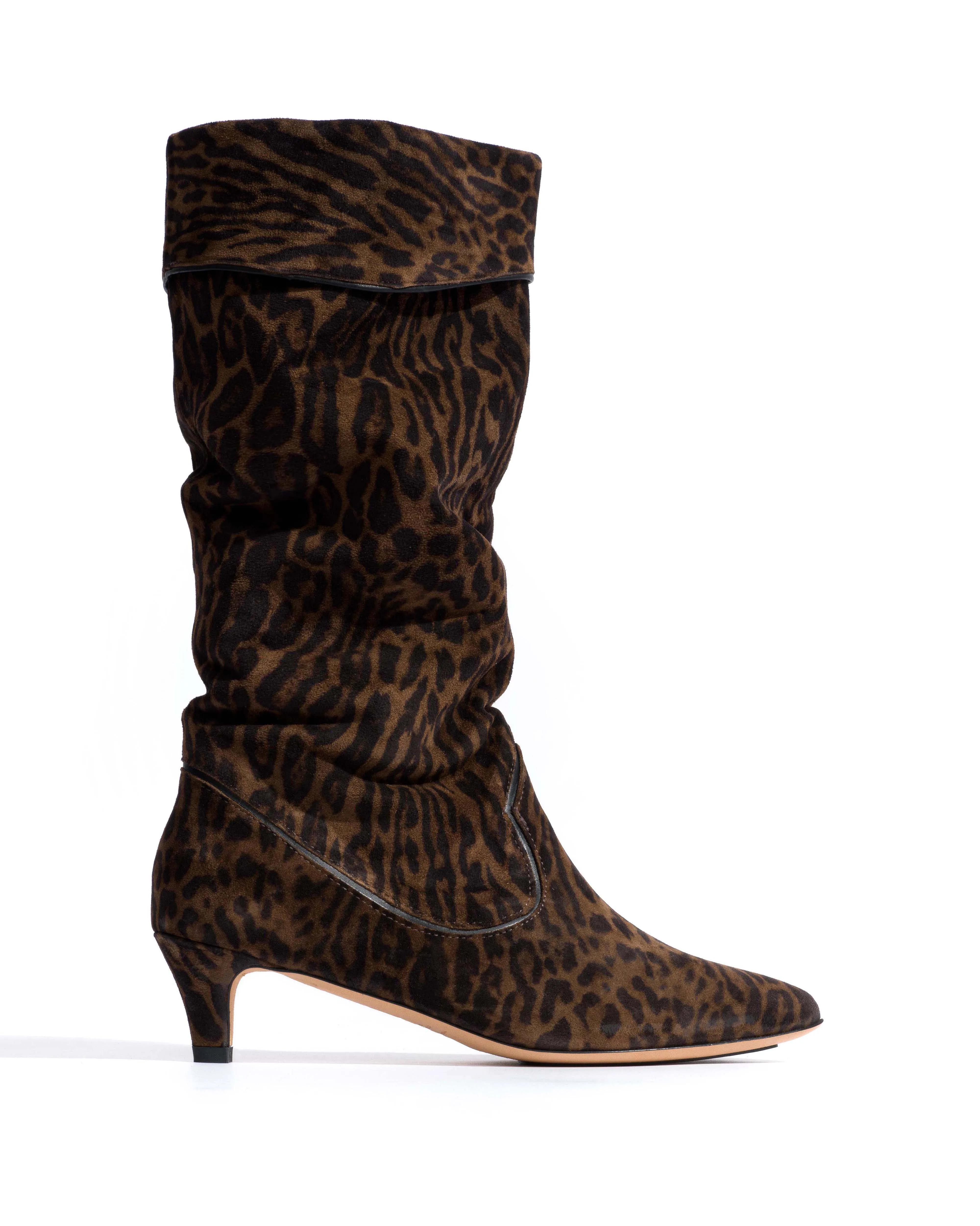 Hillerie 40 stiletto Calf suede print & sleek leather Jaguar & black sold by Anonymous Copenhagen
