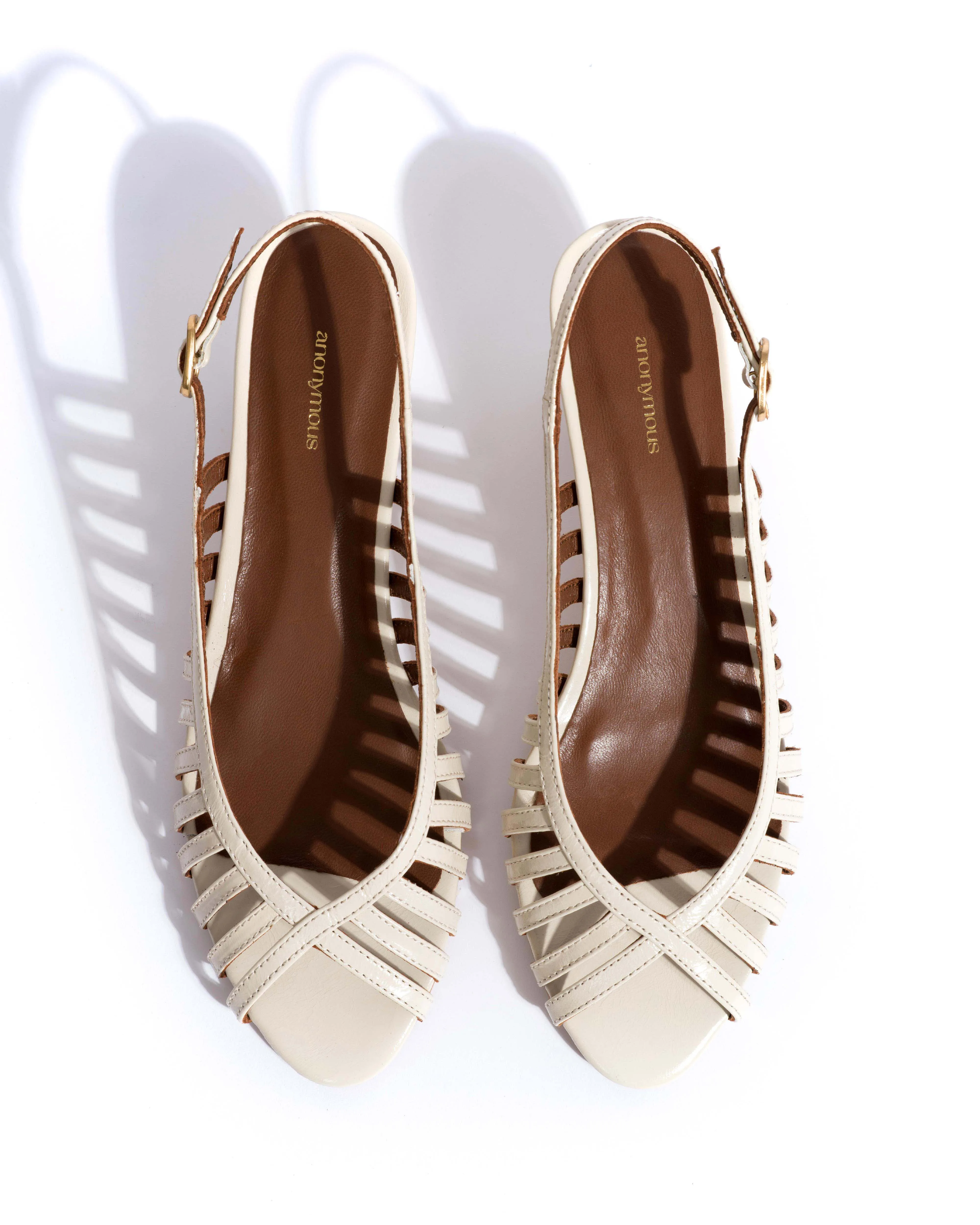 Carminho 40 stiletto Crinkled polished goat White sand sold by Anonymous Copenhagen product image thumbnail 4