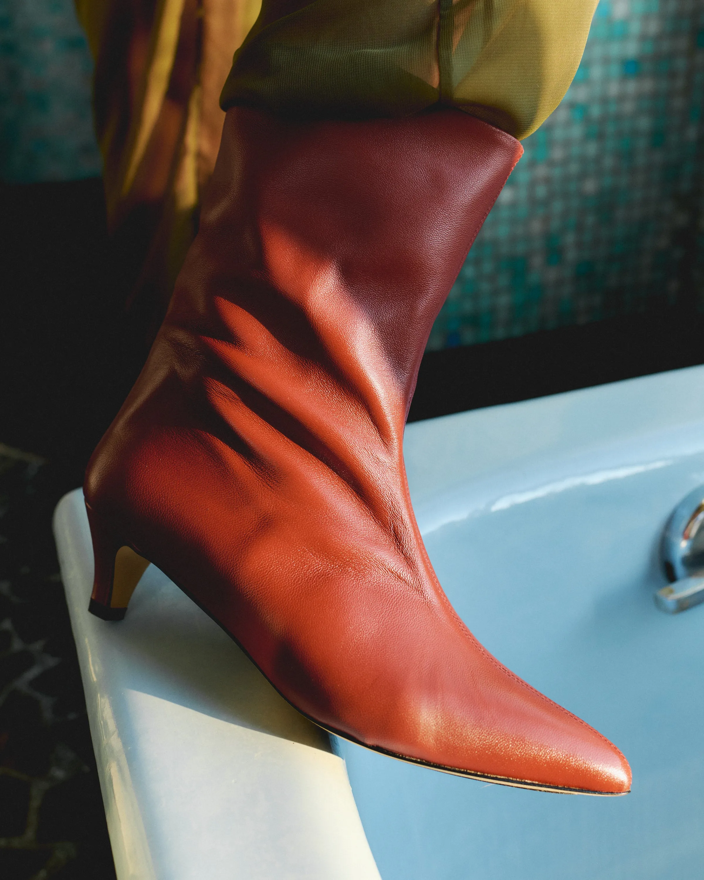 Sweeney 40 stiletto Silky calf Terracotta sold by Anonymous Copenhagen product image thumbnail 3
